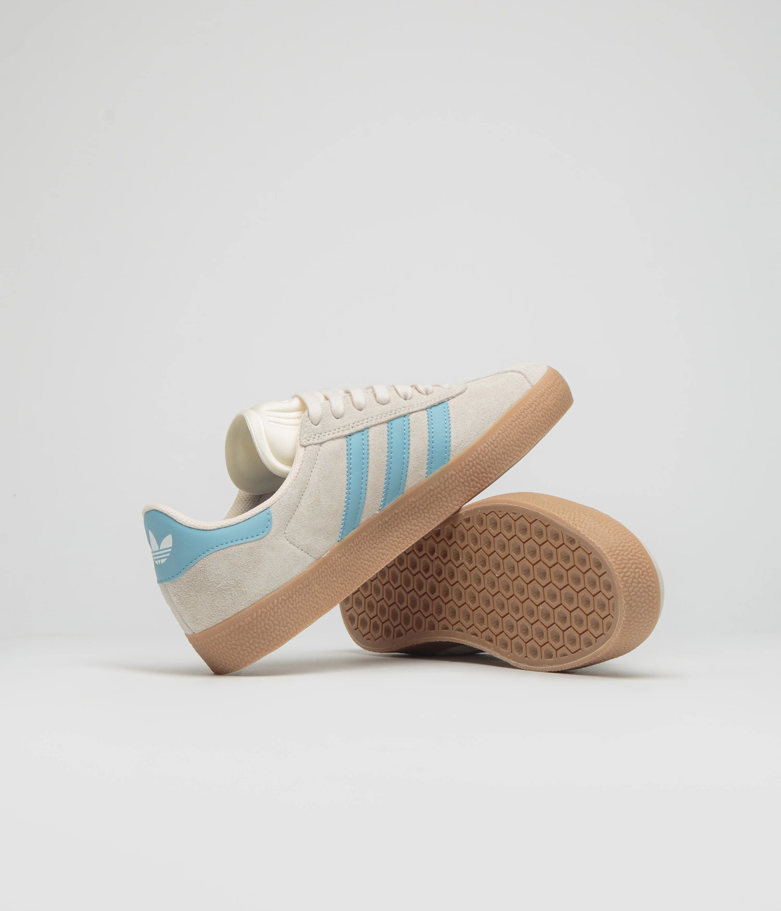 Adidas Gazelle ADV Shoes - Wonder White / Preloved Blue / Gum4 - Image 5
