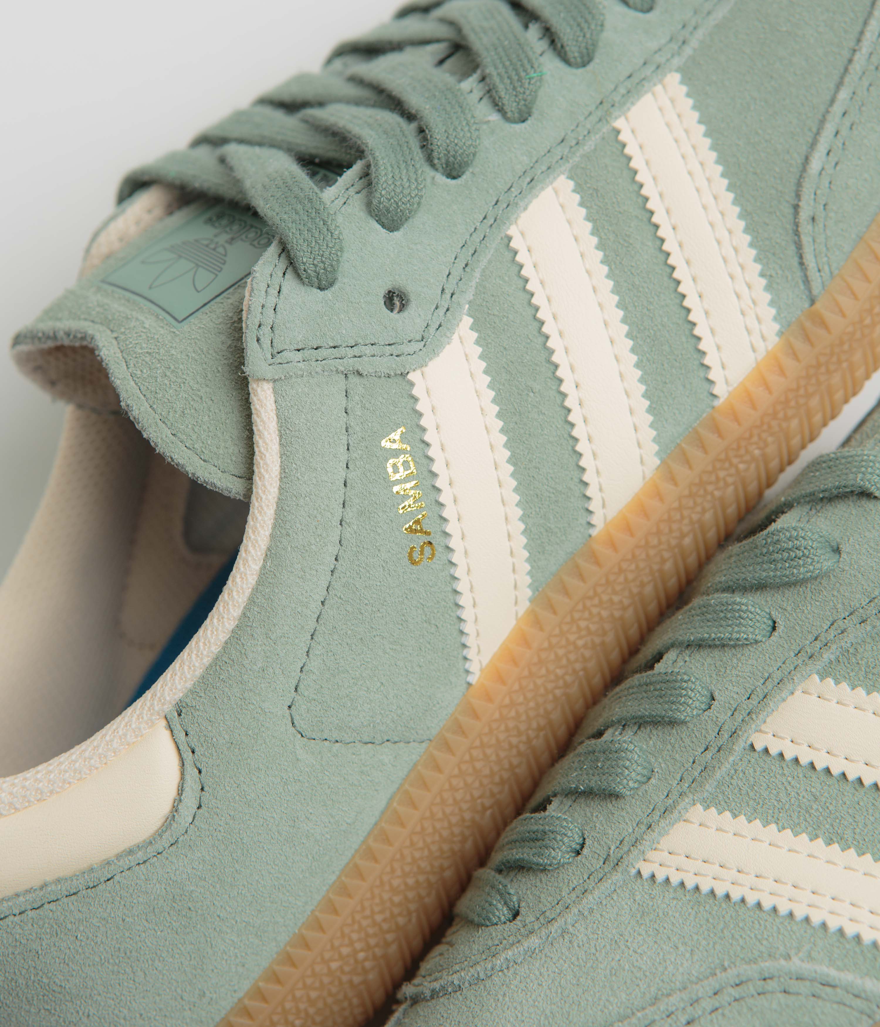 Adidas Samba ADV Shoes - Silver Green / Wonder White / Gold Metallic - Image 3