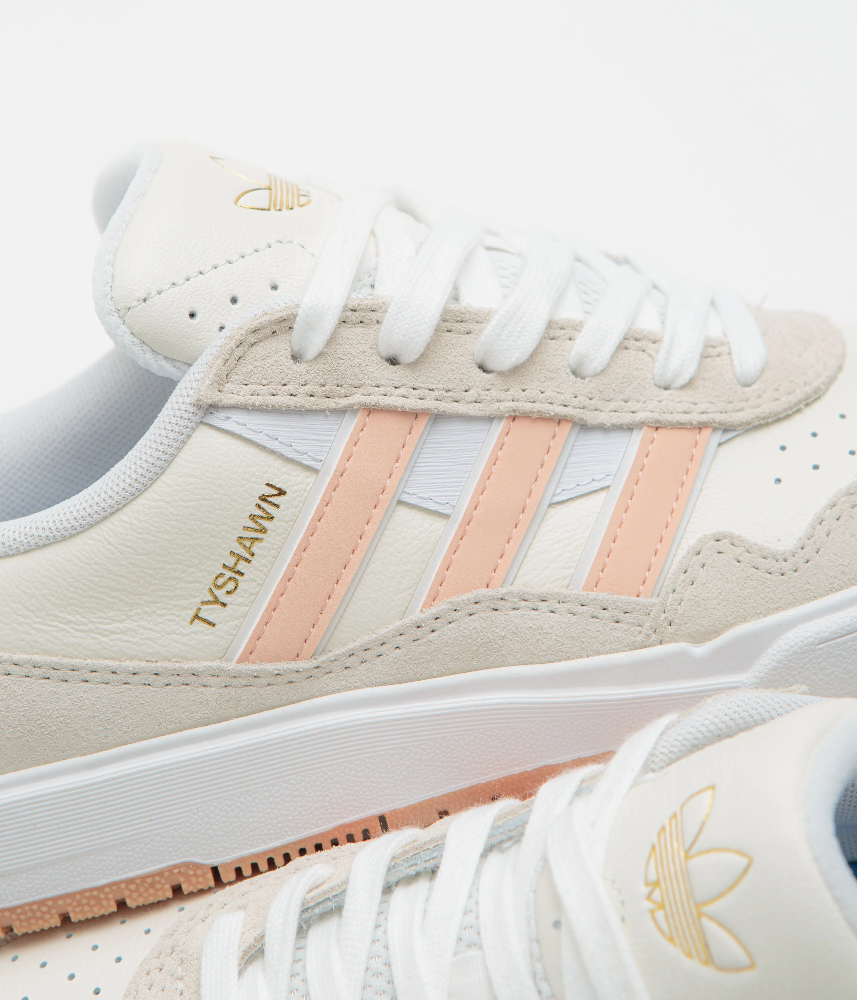 Adidas Tyshawn II Shoes - Wonder White / Powder Coral / Off White - Image 3