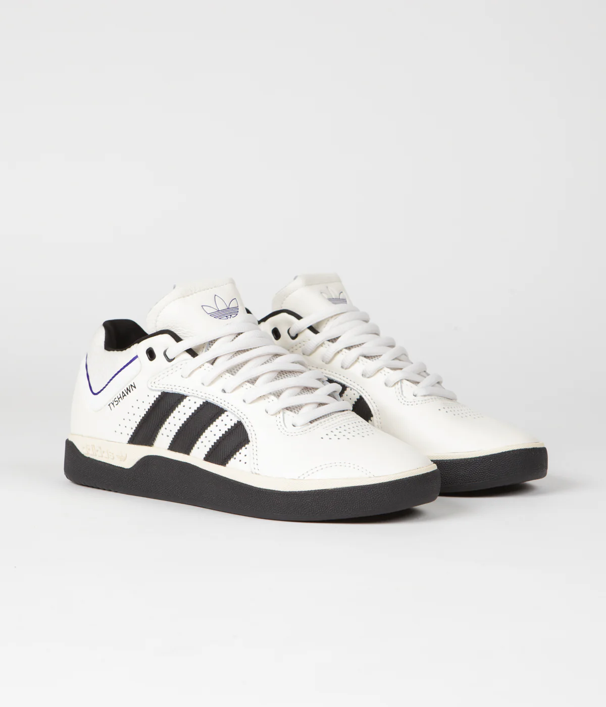 Adidas Tyshawn Shoes - Cloud White / Core Black / Collegiate Purple - Image 2