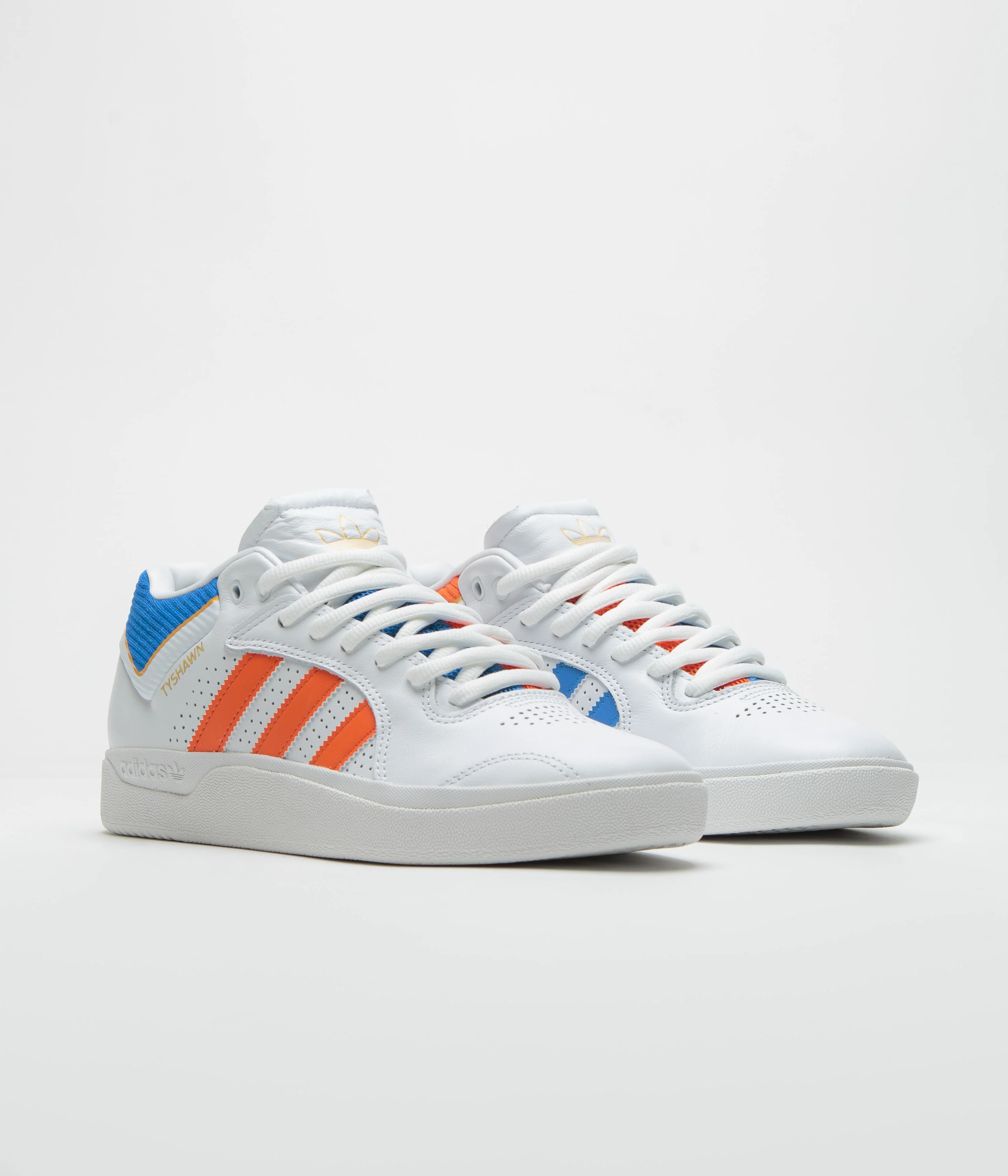 Adidas Tyshawn Shoes - FTWR White / Orange / Bluebird - Image 3