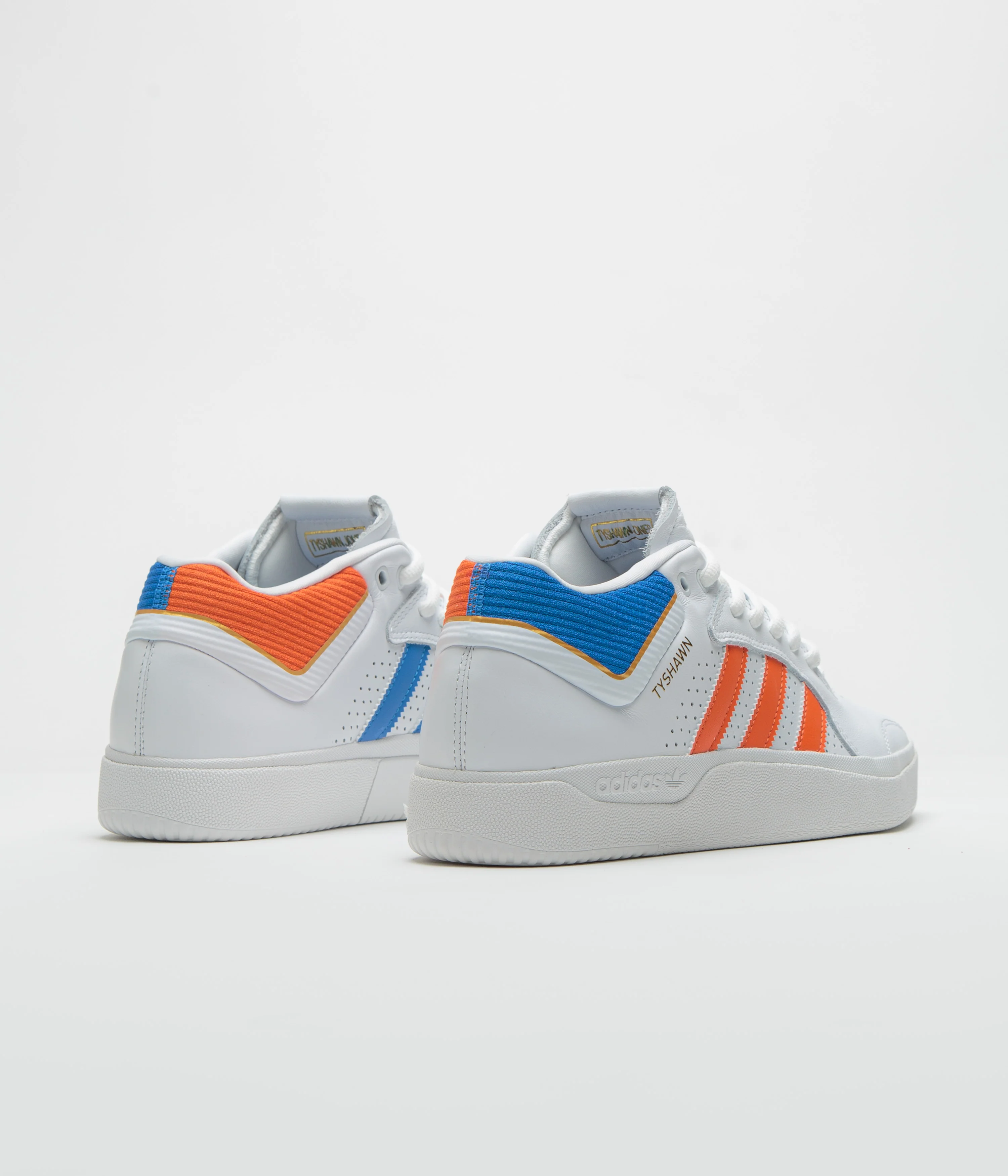 Adidas Tyshawn Shoes - FTWR White / Orange / Bluebird - Image 5