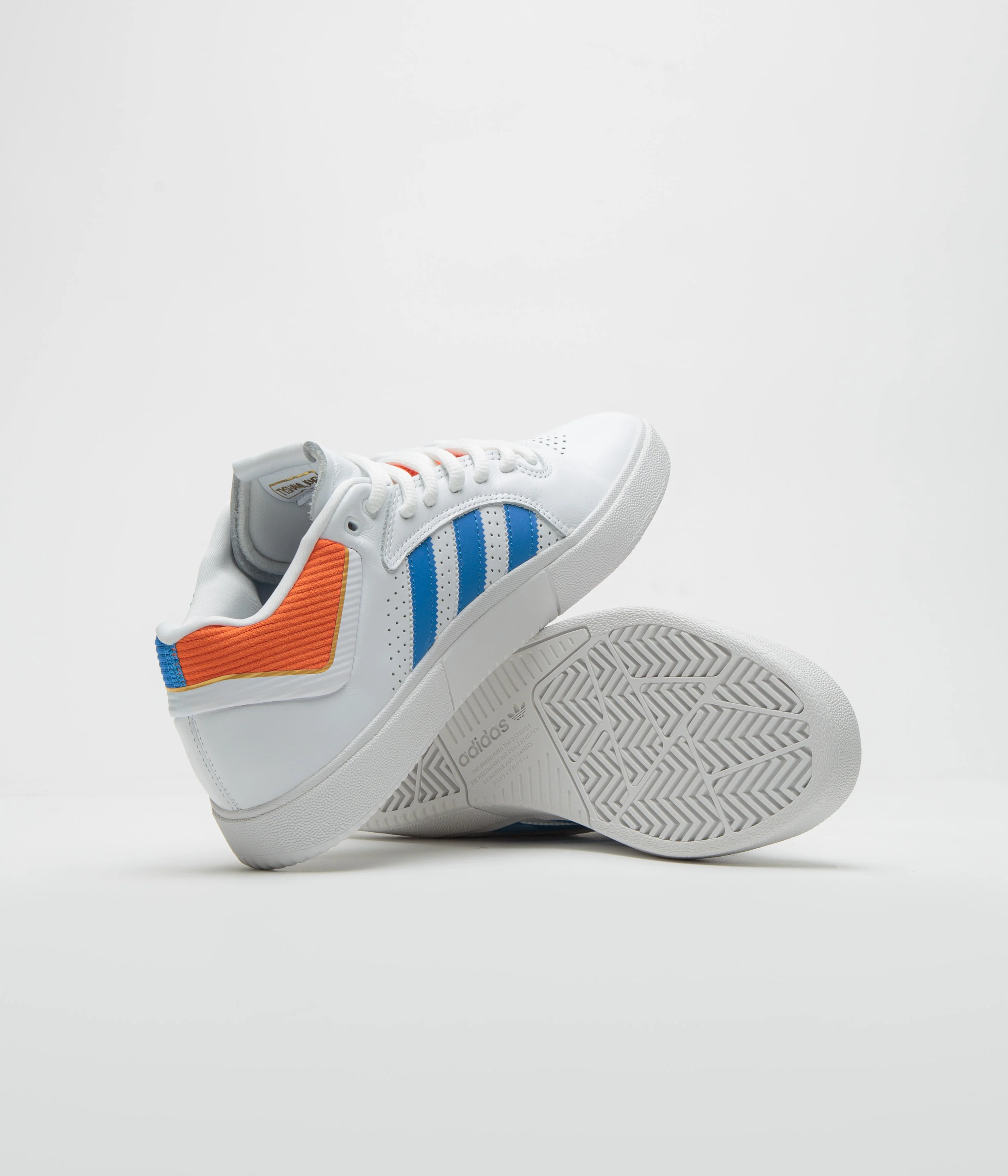 Adidas Tyshawn Shoes - FTWR White / Orange / Bluebird - Image 6