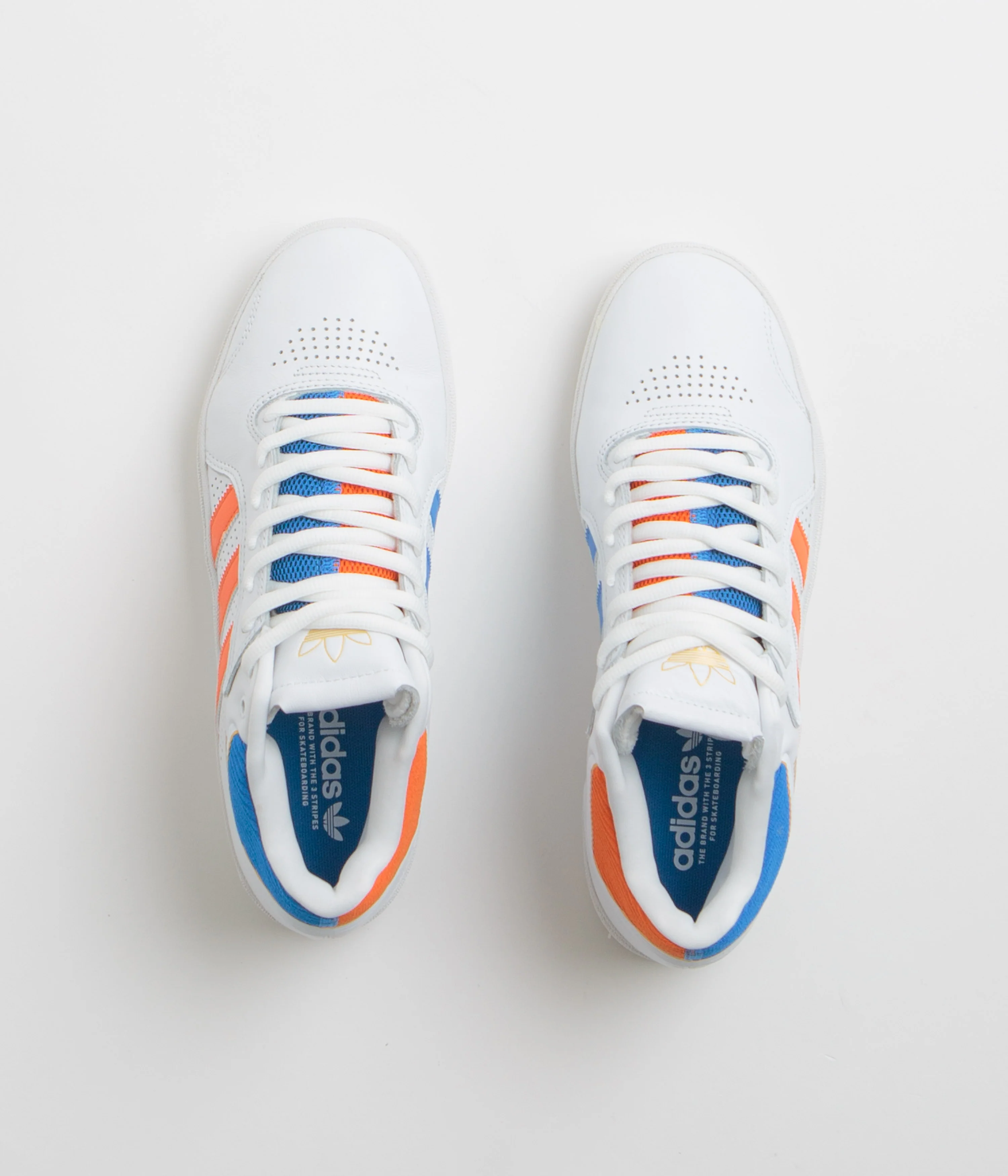 Adidas Tyshawn Shoes - FTWR White / Orange / Bluebird - Image 8