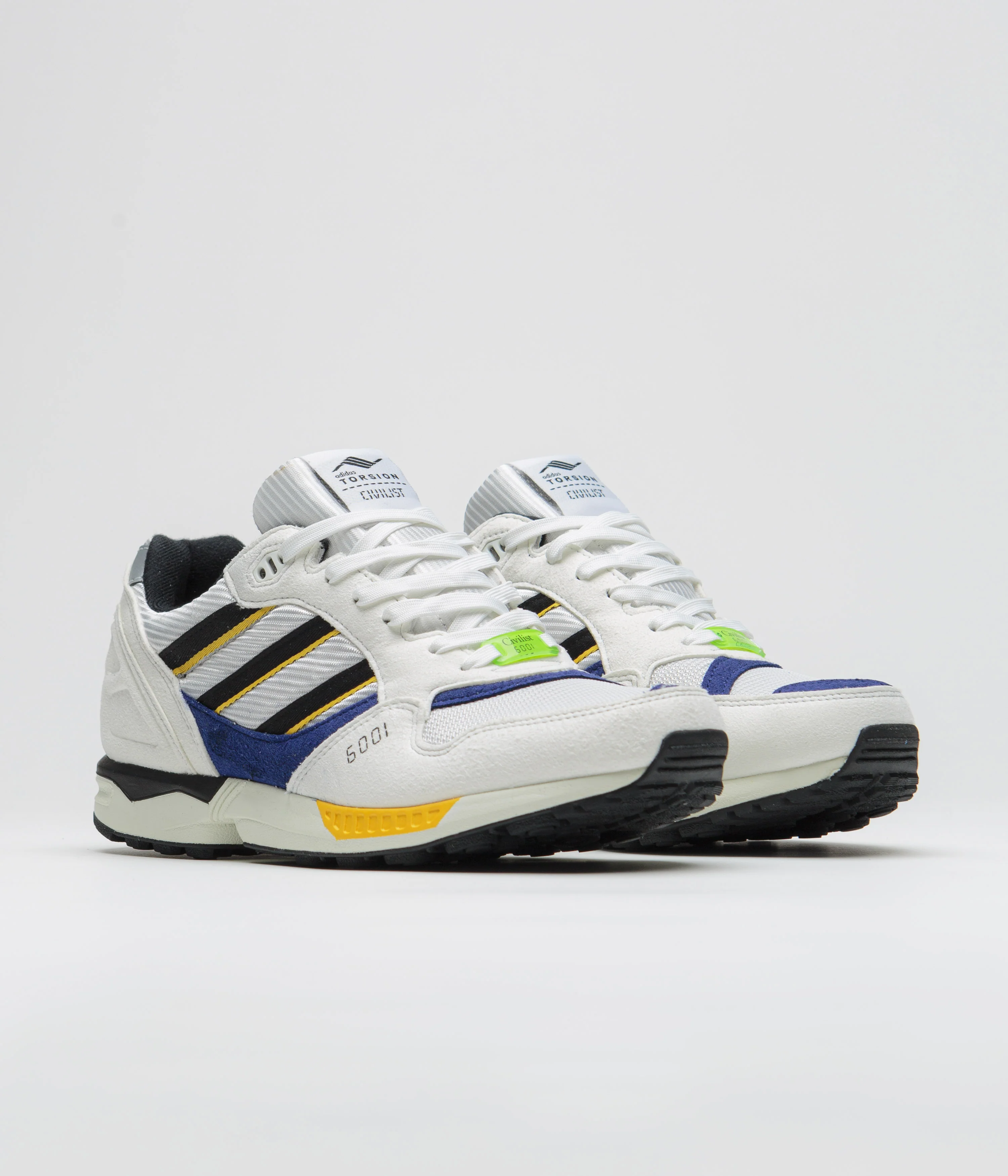 Adidas x Civilist ZX 6001 B Shoes - Crystal White / Core Black / Bold Gold - Image 2