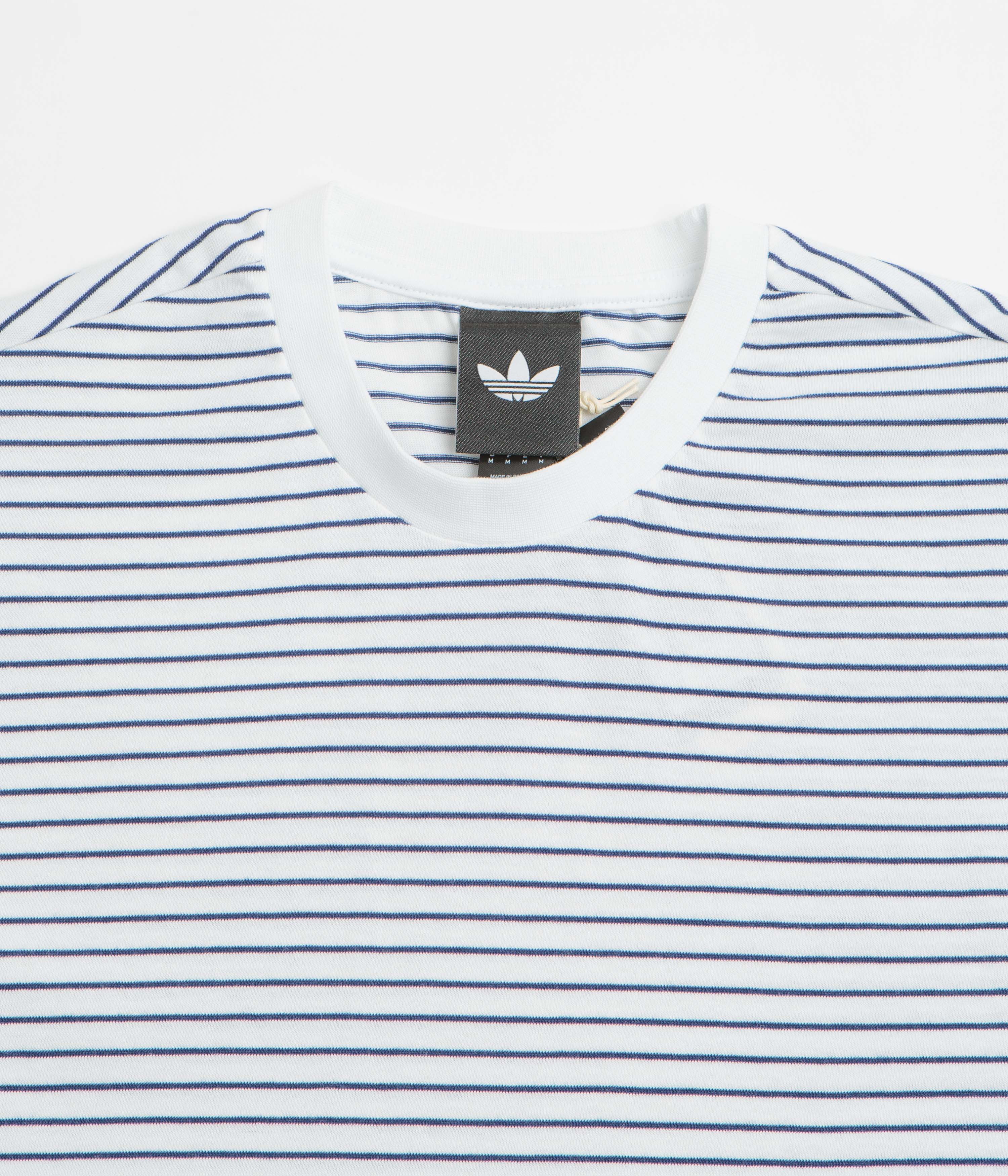 Adidas Yarn Dye T-Shirt - White / Dark Blue - Image 2