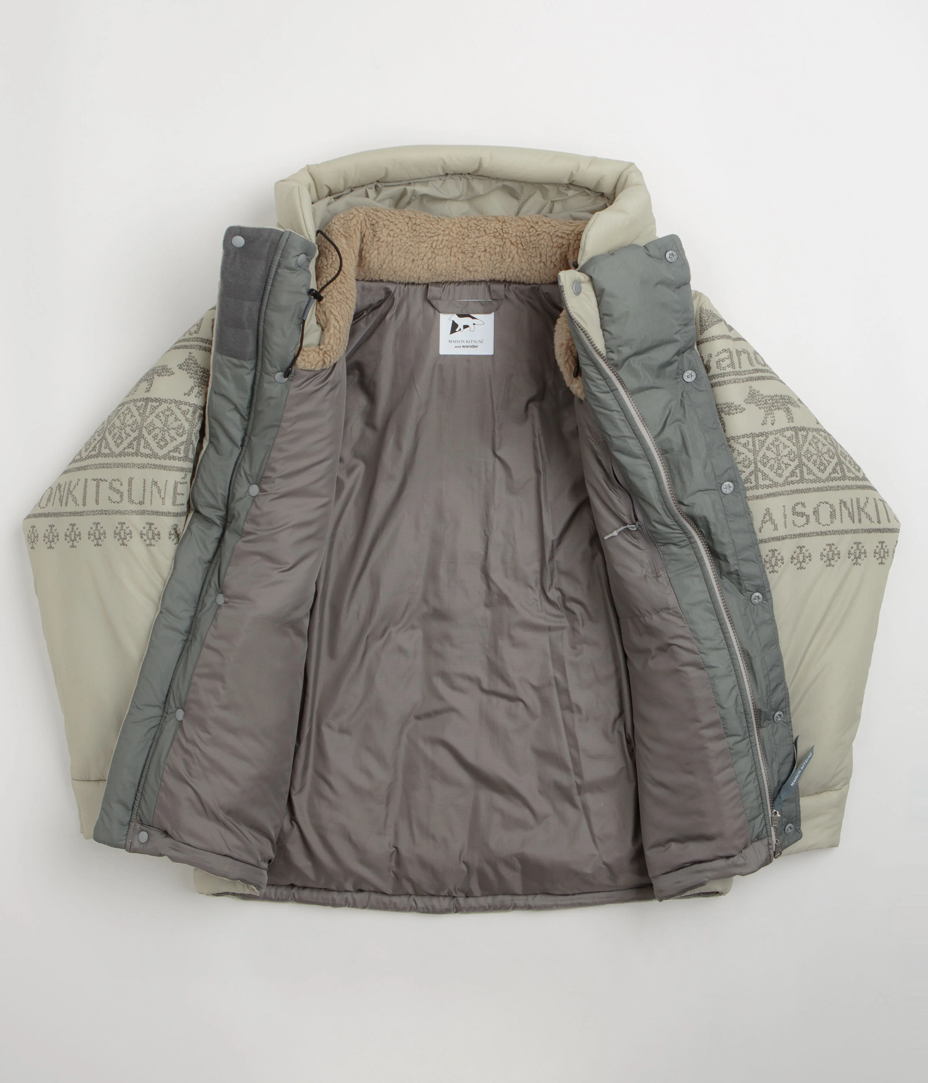 and wander x Maison Kitsune Nordic Border Insulation Jacket - Light Beige - Image 2
