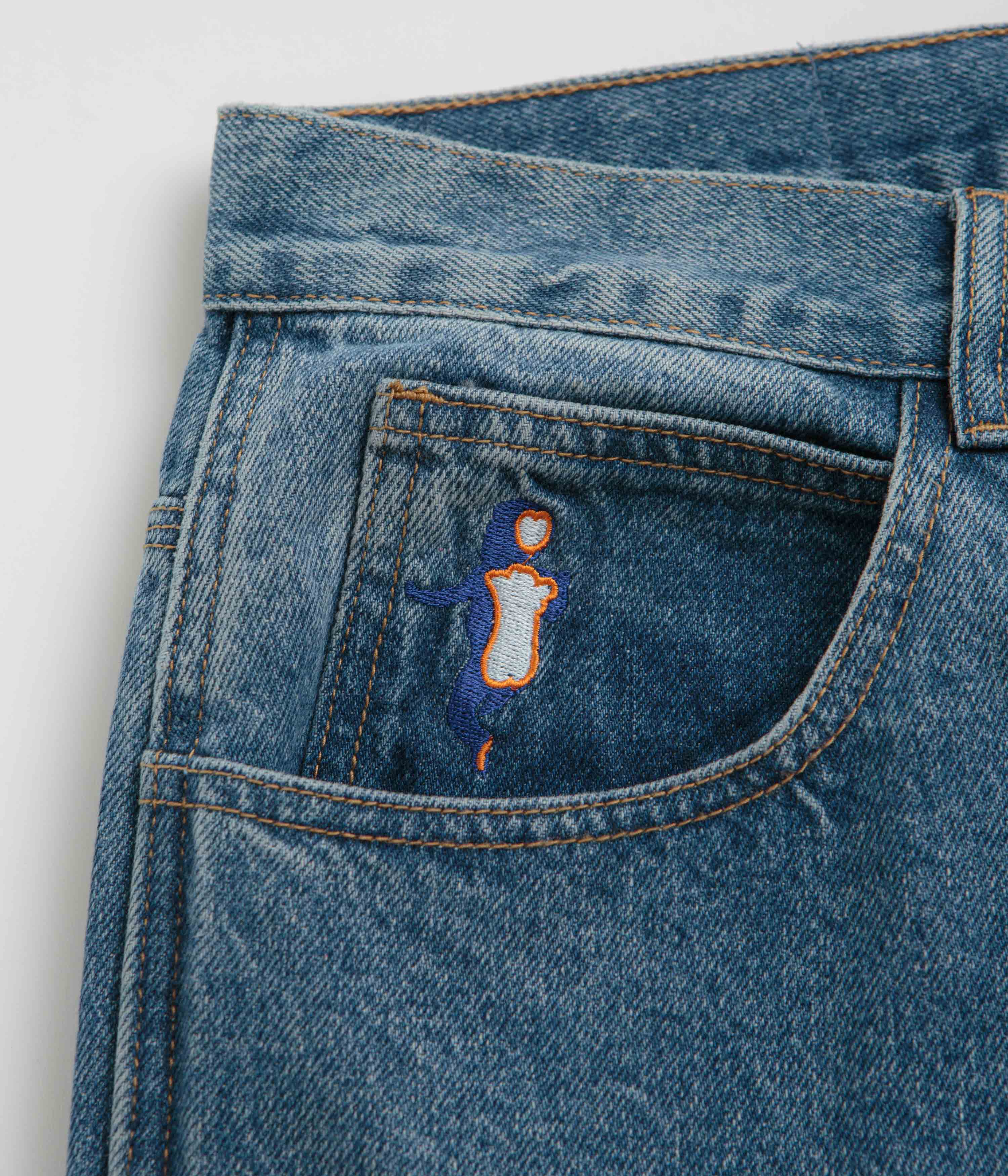 Baglady Warp Denim Shorts - Acid Wash - Image 6