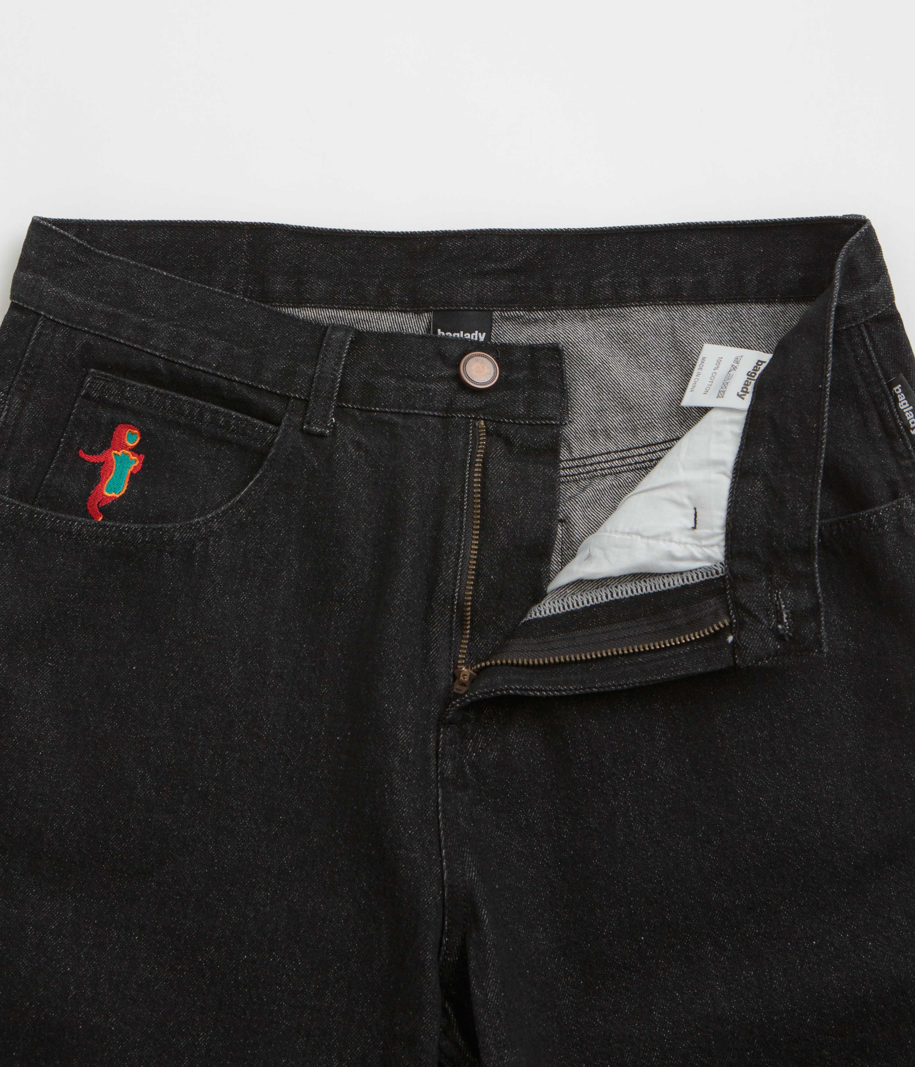 Baglady Warp Denim Shorts - Black - Image 8