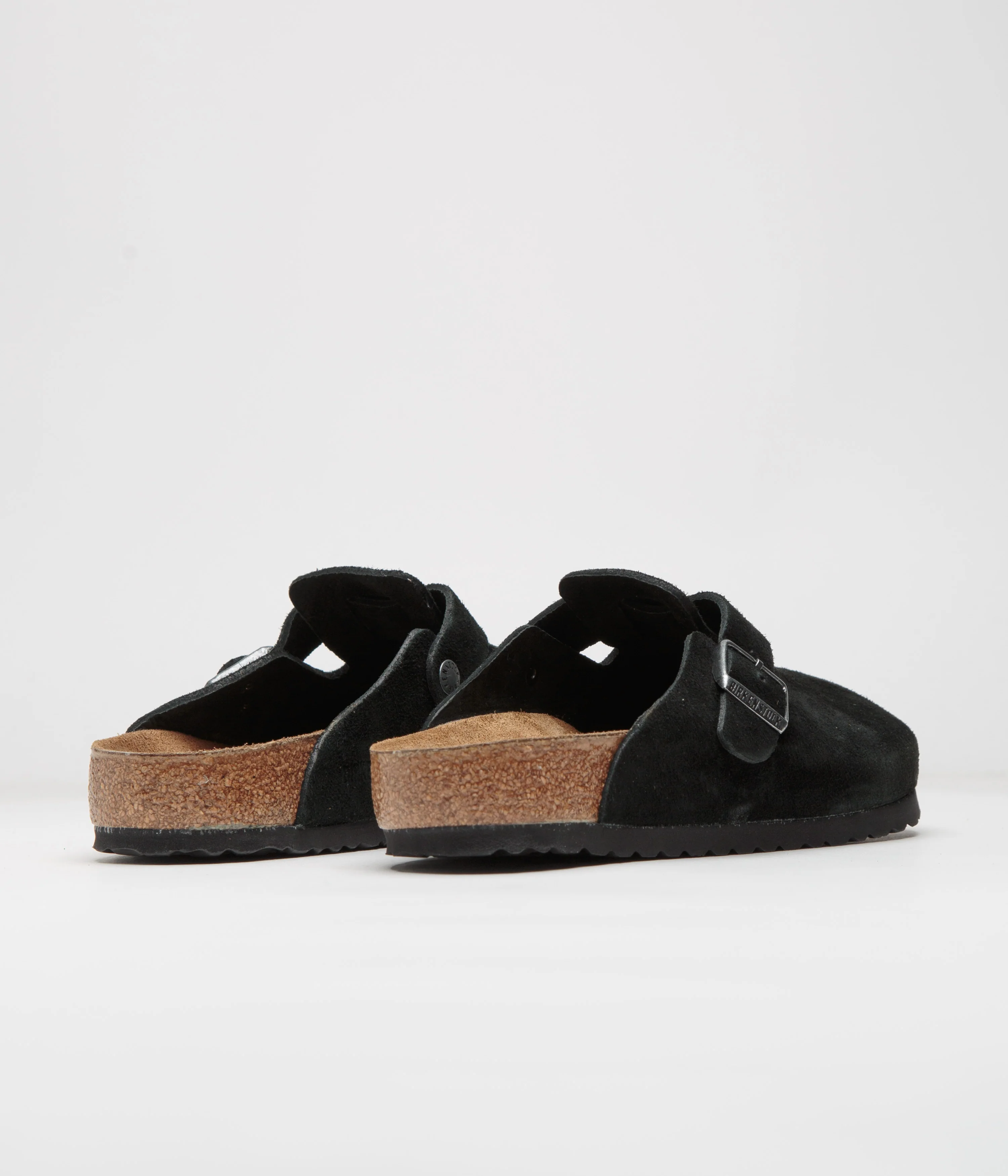 Birkenstock Boston Suede Clogs - Black / Black - Image 4