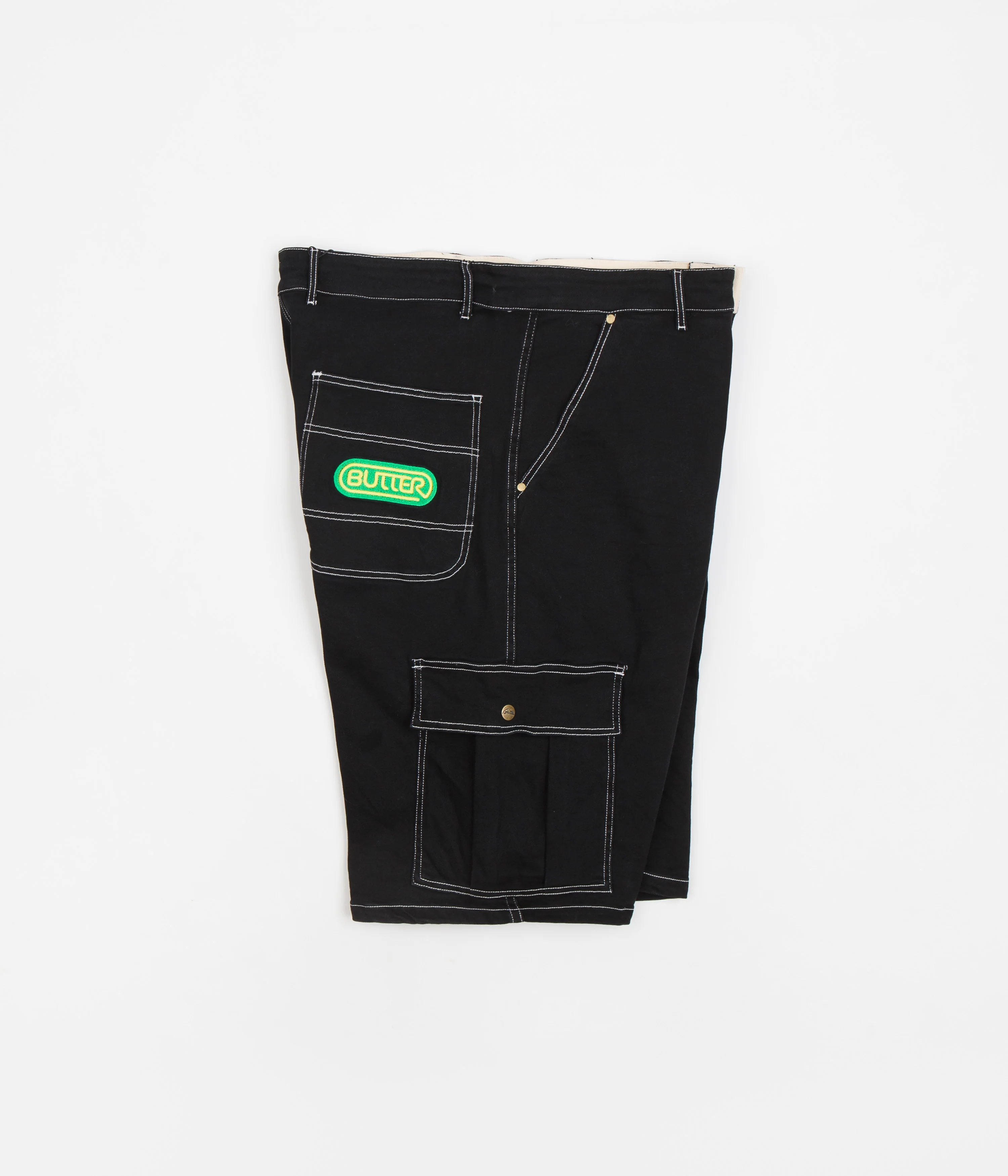 Butter Goods Baggy Cargo Shorts - Black - Image 2