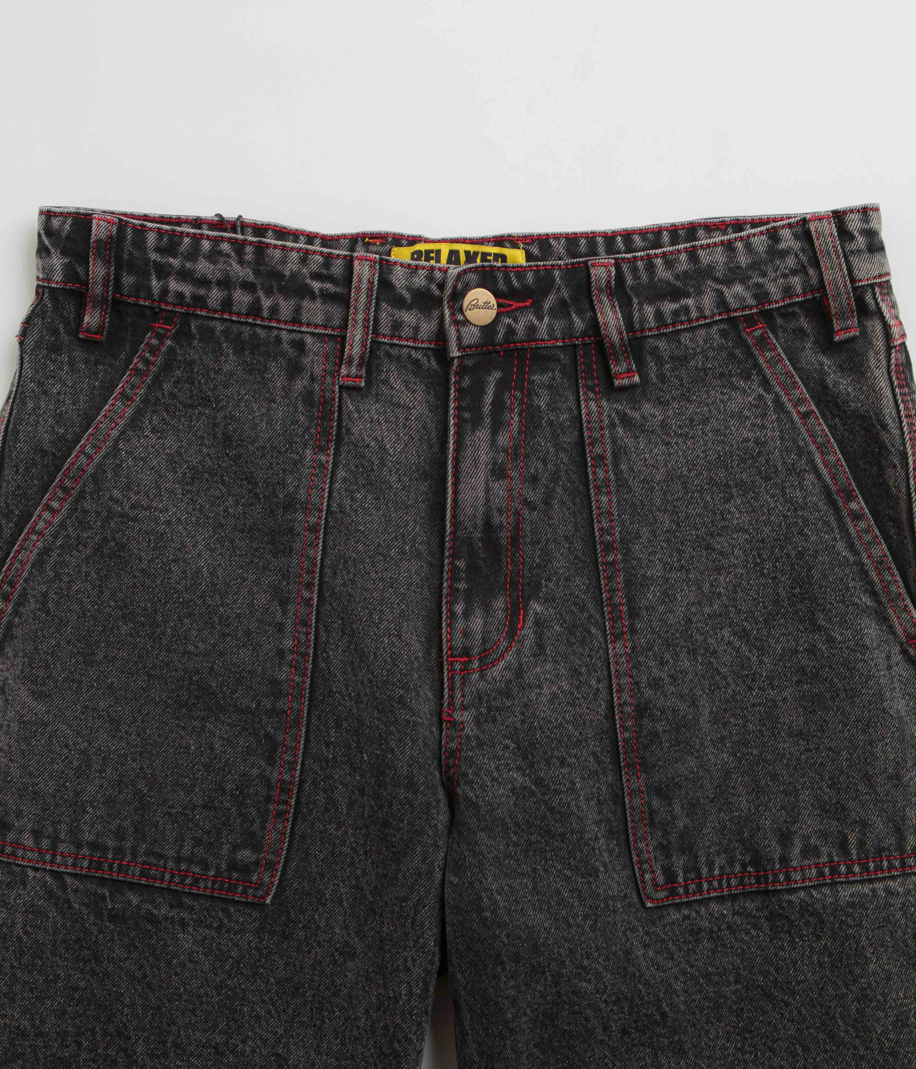 Butter Goods Breakdown Relaxed Jeans - Acid Wash Black - Image 4