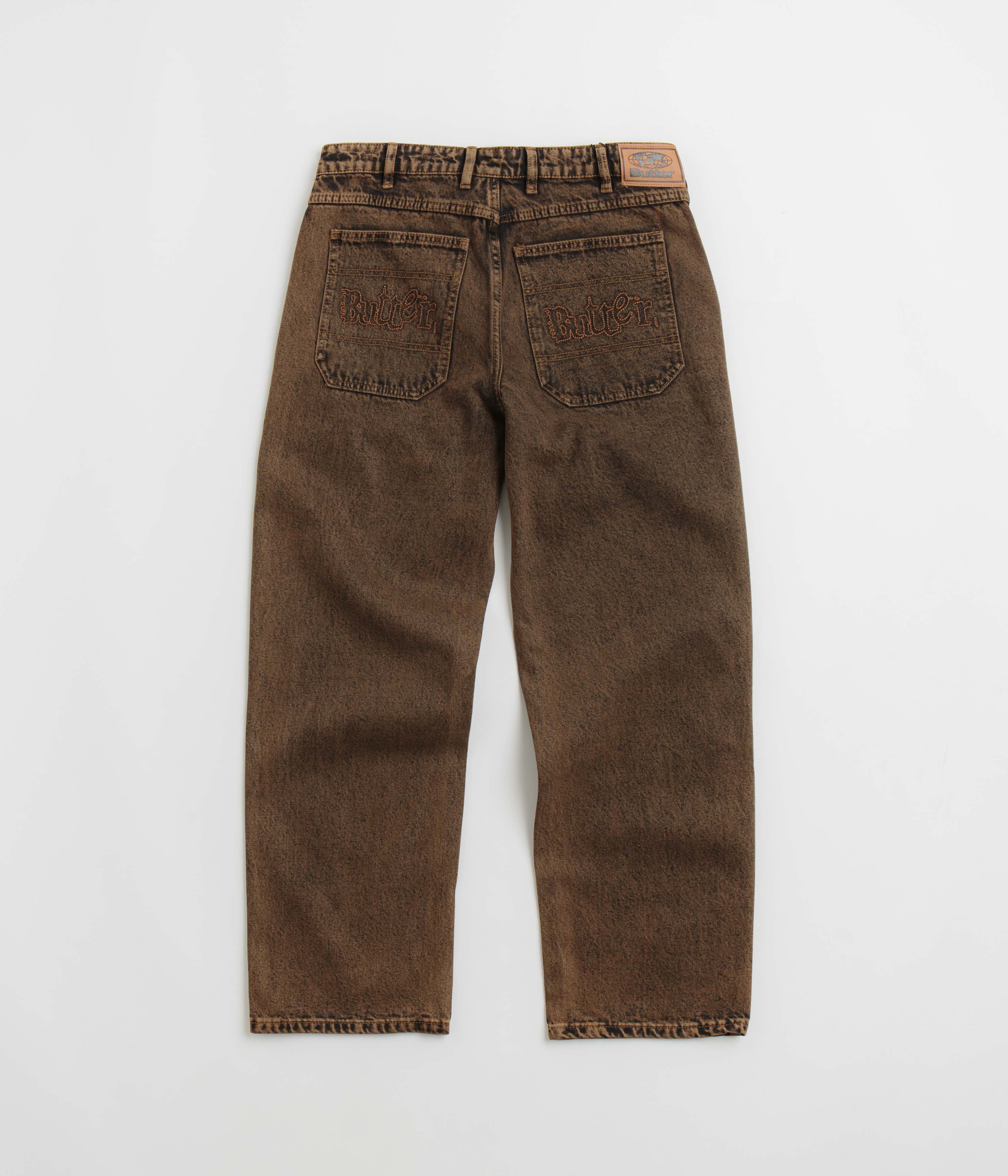 Butter Goods Breakdown Relaxed Jeans - Acid Wash Brown - Image 3