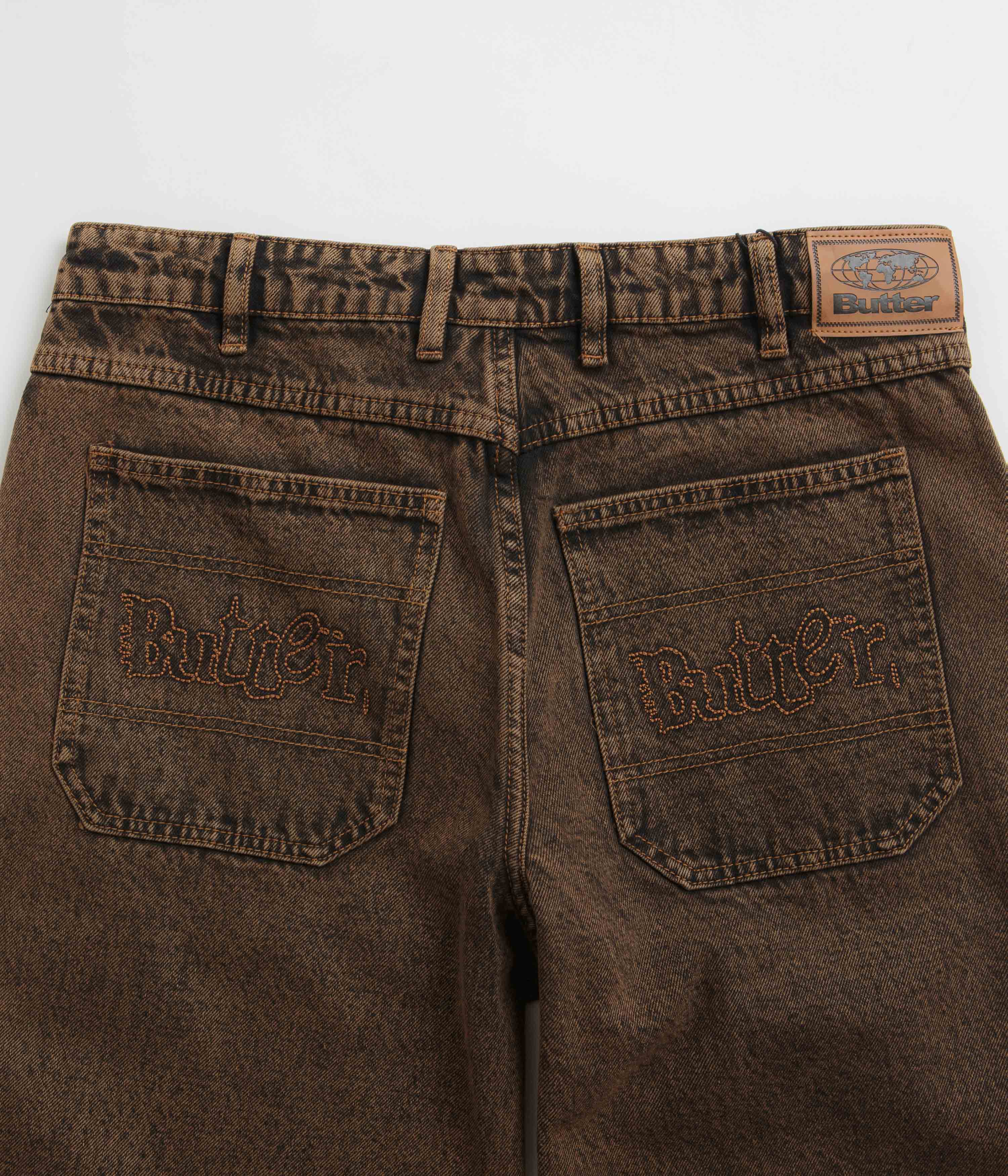 Butter Goods Breakdown Relaxed Jeans - Acid Wash Brown - Image 6