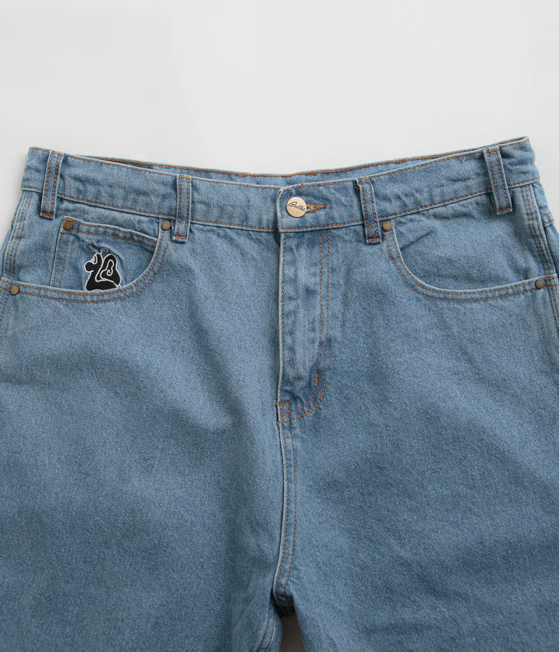 Butter Goods Critter Baggy Denim Shorts - Washed Indigo - Image 4