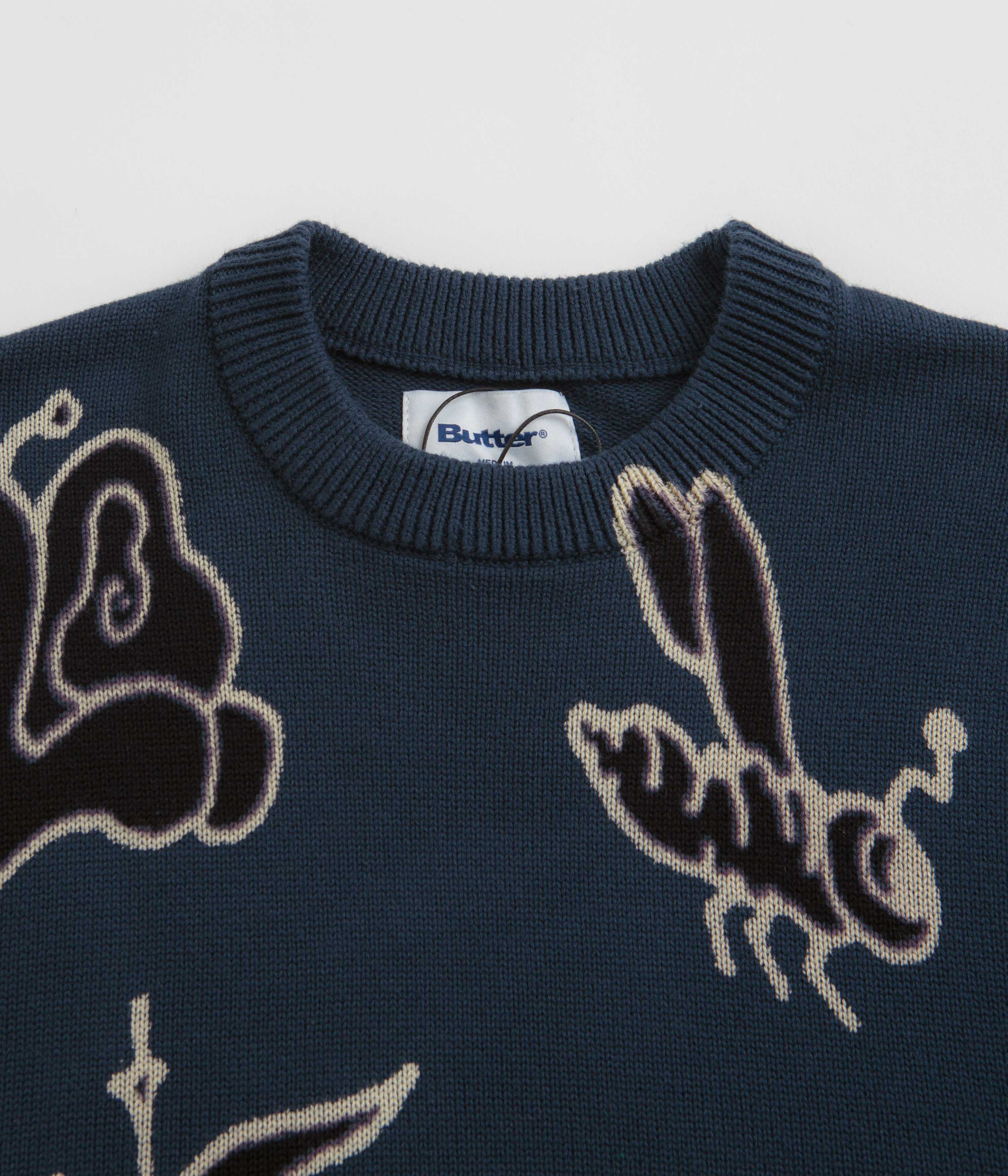 Butter Goods Critter Knitted Sweatshirt - Slate - Image 2