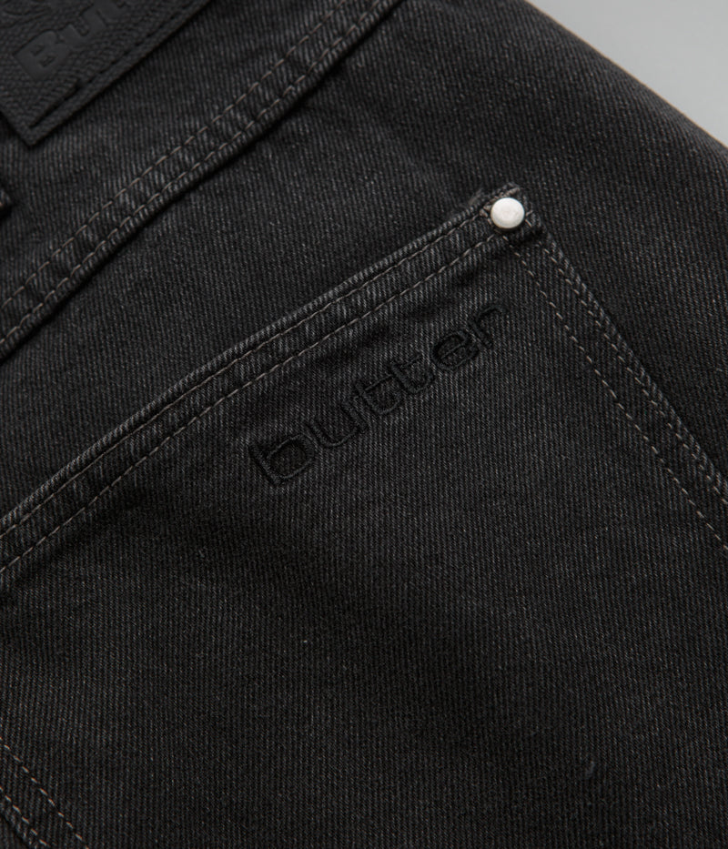 Butter Goods Davide Double Knee  Jeans - Washed Black - Image 8