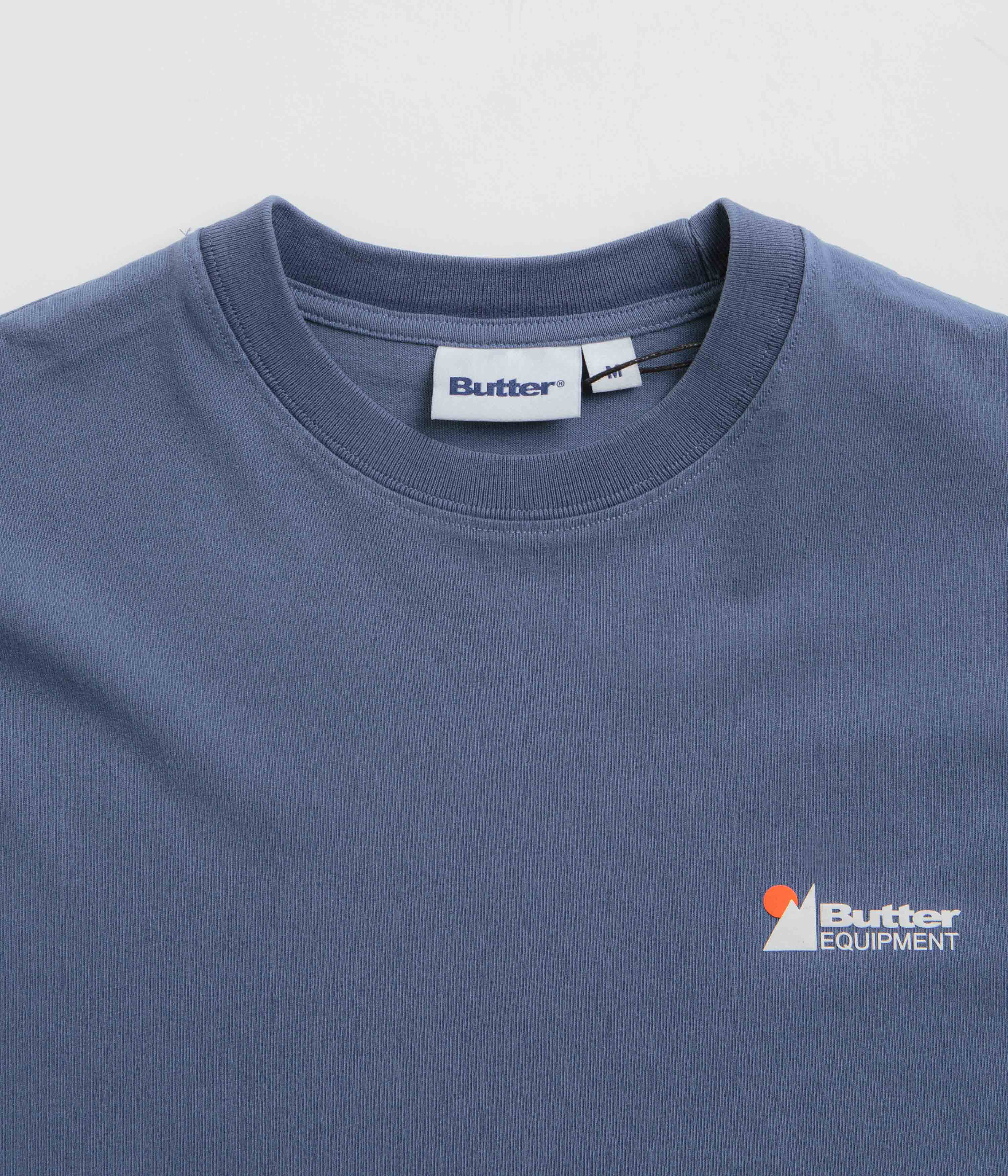 Butter Goods Distressed Pigment Dye T-Shirt - Moon Blue - Image 3