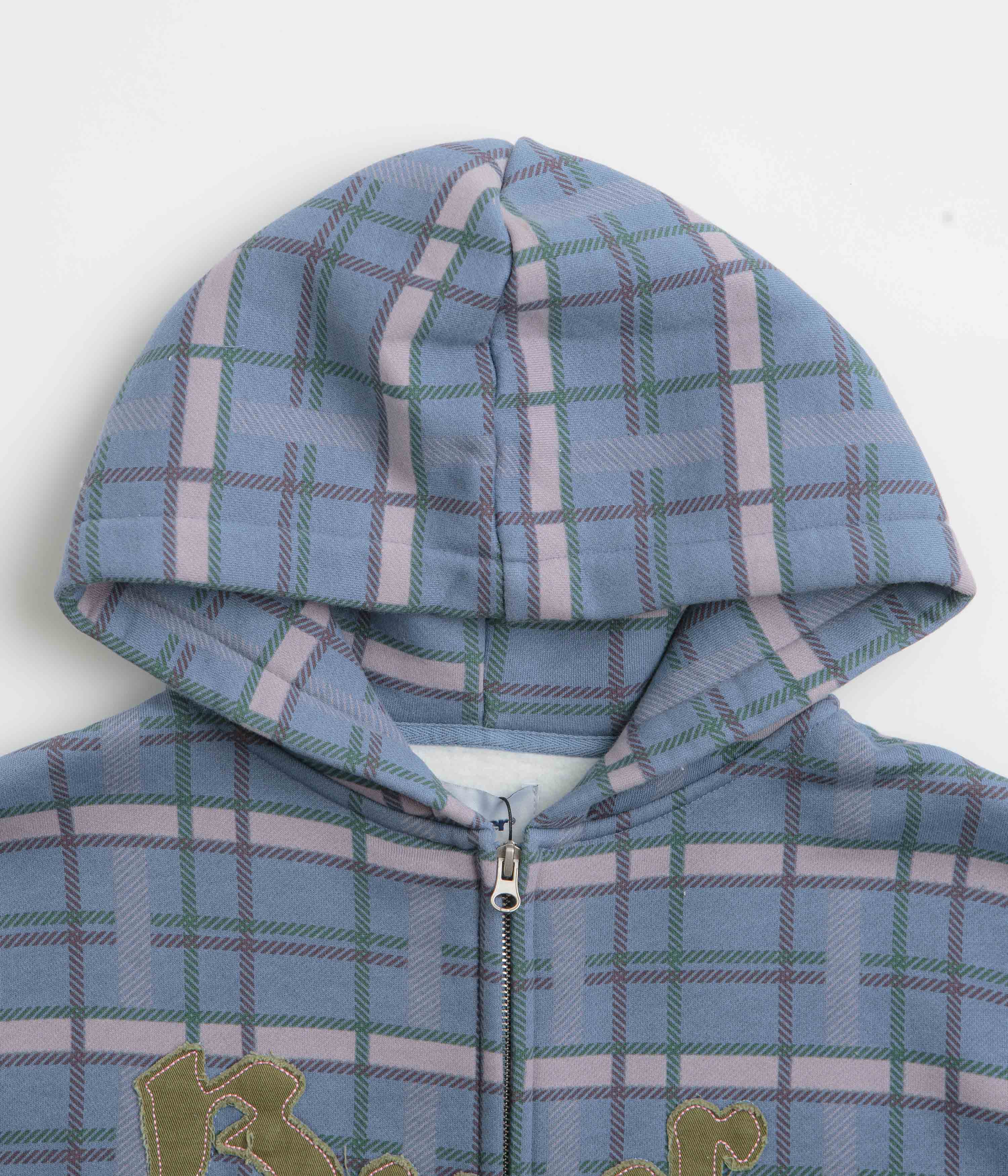 Butter Goods Edge Applique Zip-Thru Hoodie - Plaid - Image 3