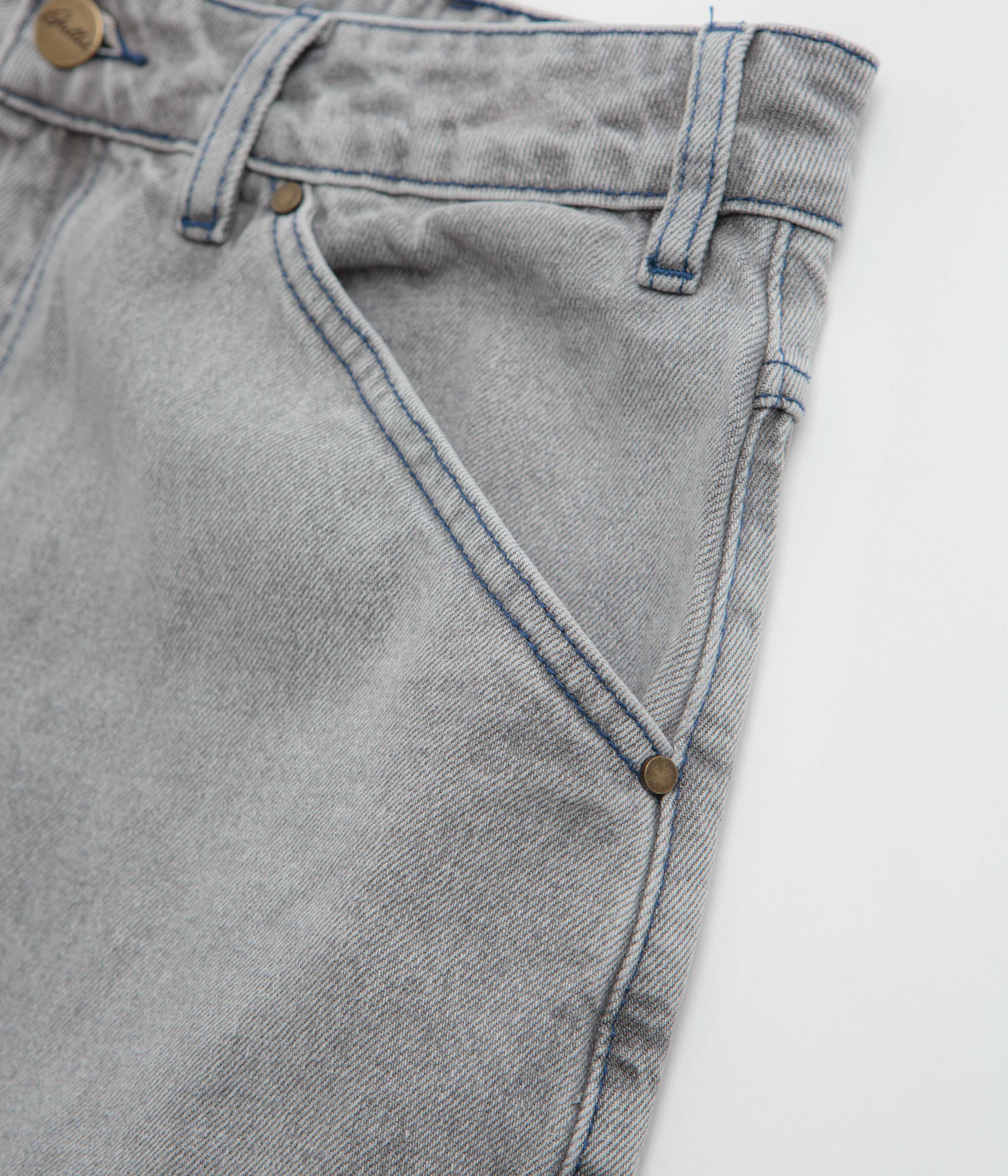 Butter Goods Encounter Denim Shorts - Washed Soft Grey - Image 8