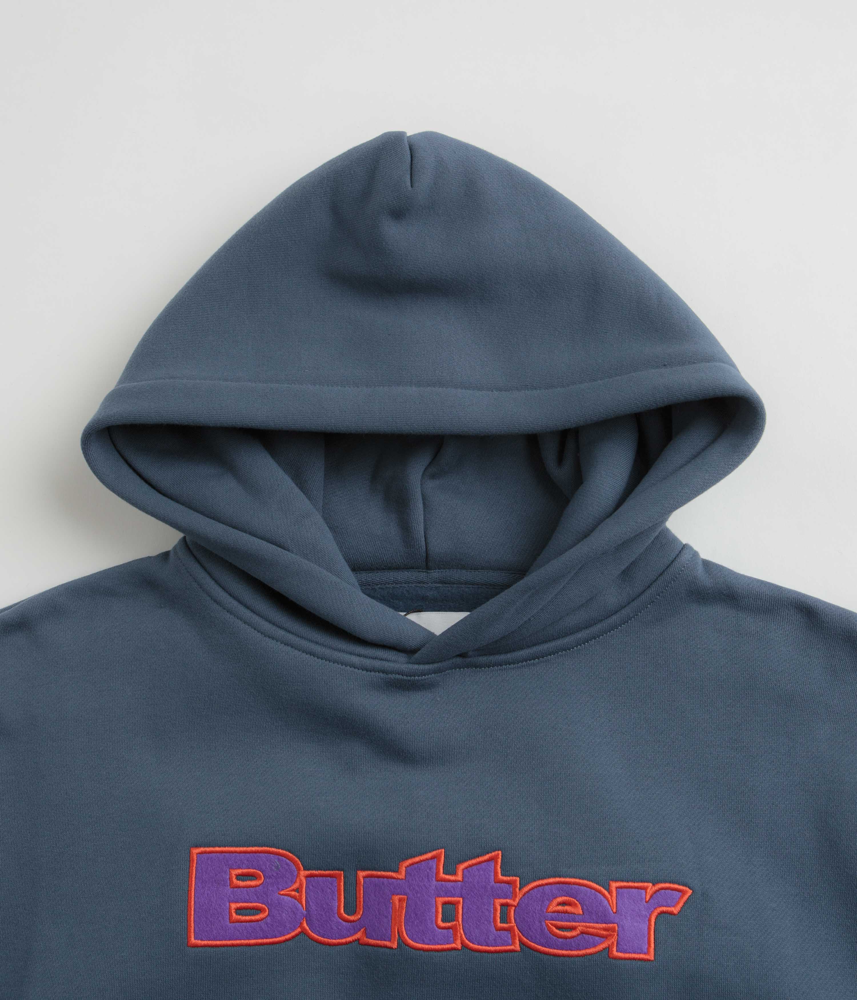 Butter Goods Felt Logo Applique Hoodie - Denim - Image 2