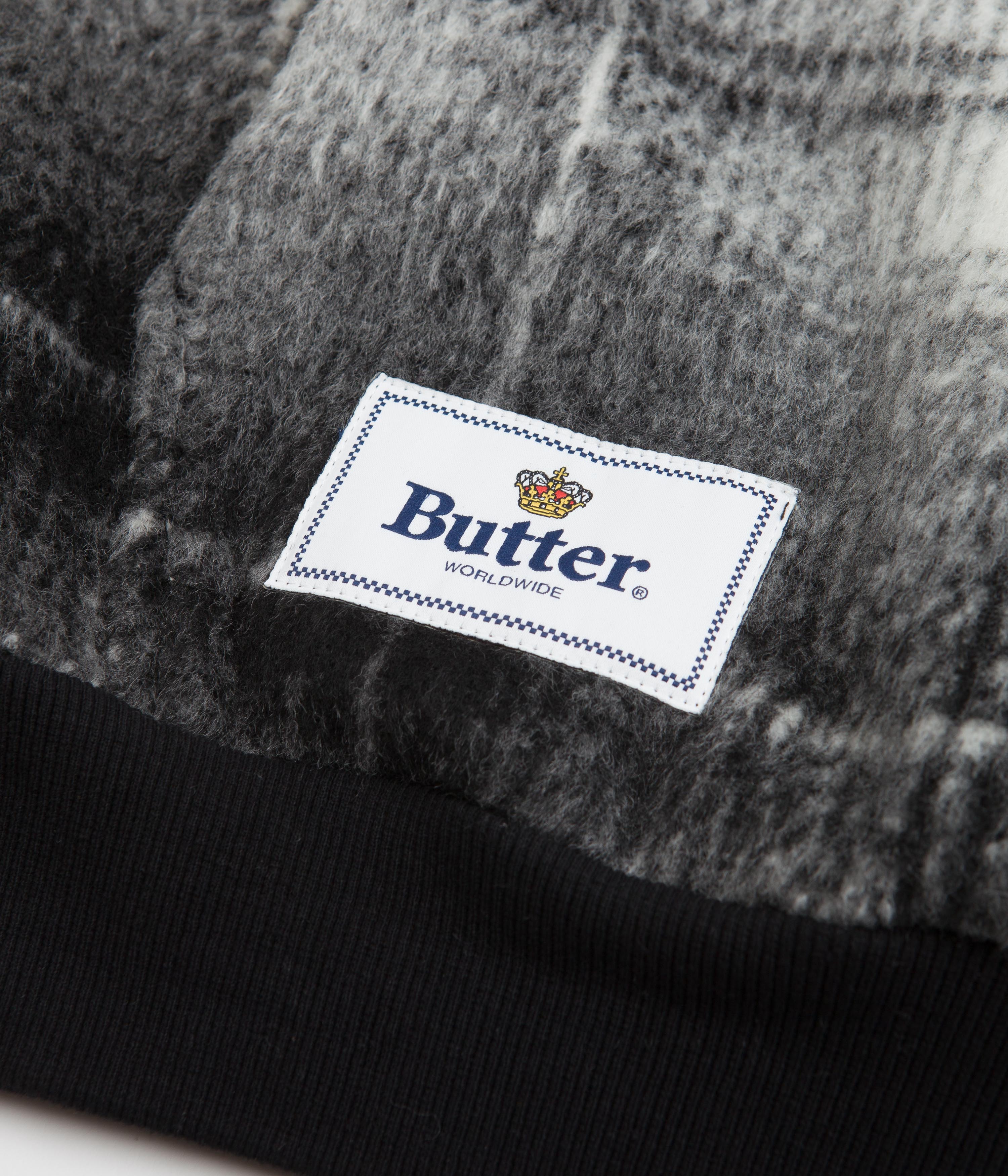 Butter Goods Heavyweight Plaid Hoodie - Black / White - Image 2