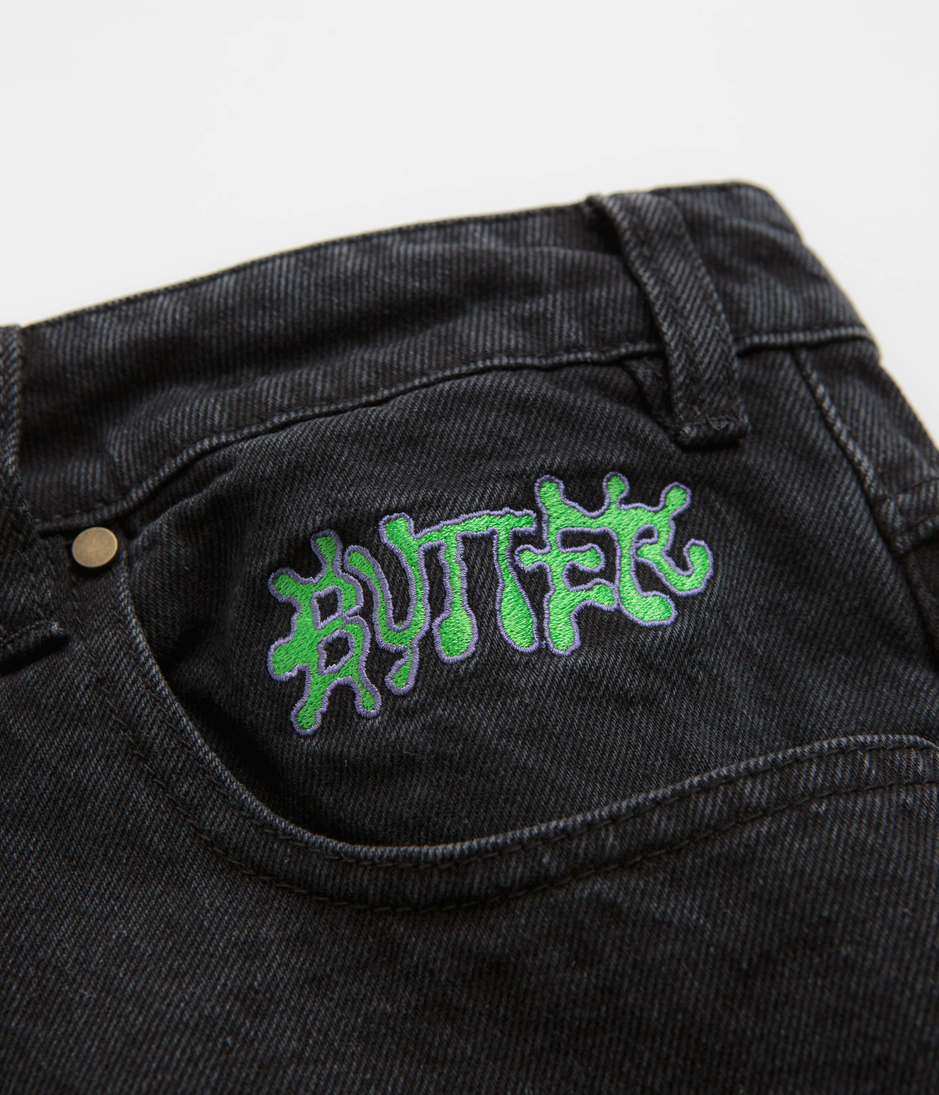 Butter Goods Ink Denim Shorts - Worn Black - Image 4
