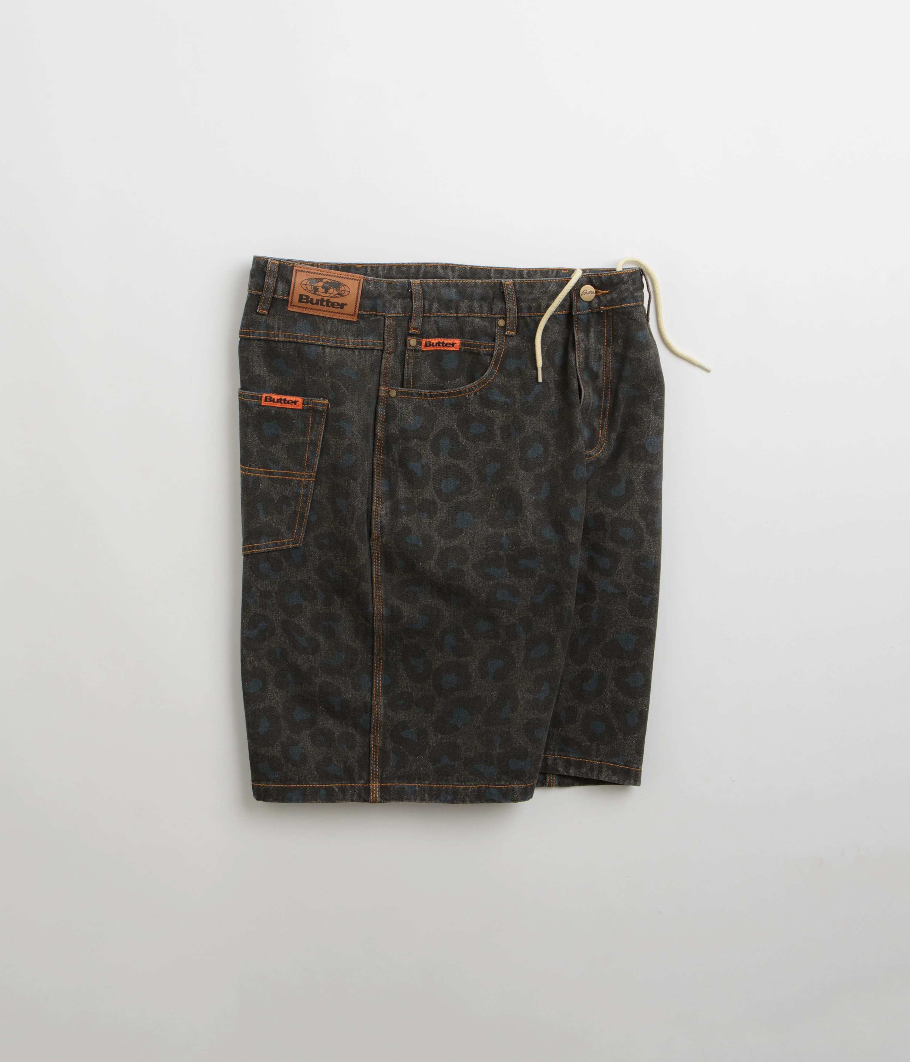 Butter Goods Leopard Denim Shorts - Black - Image 2