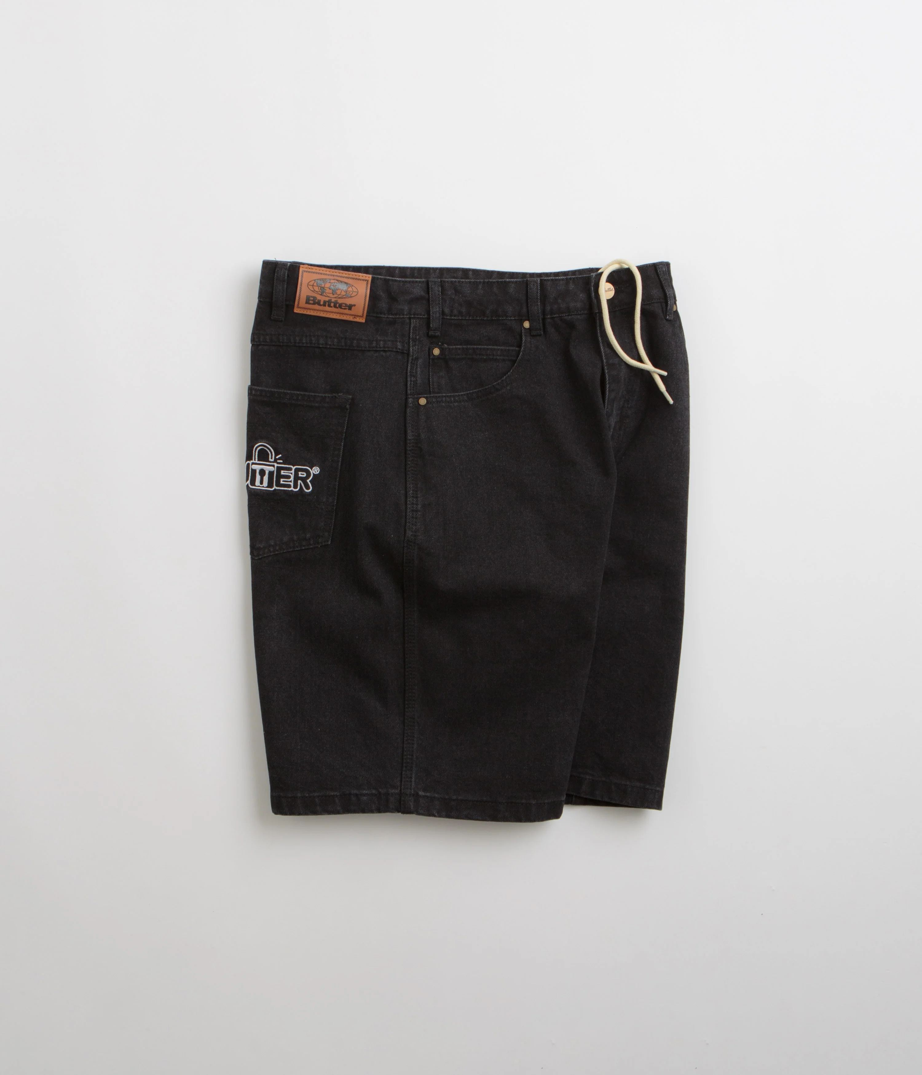 Butter Goods Lock Denim Shorts - Flat Black - Image 2