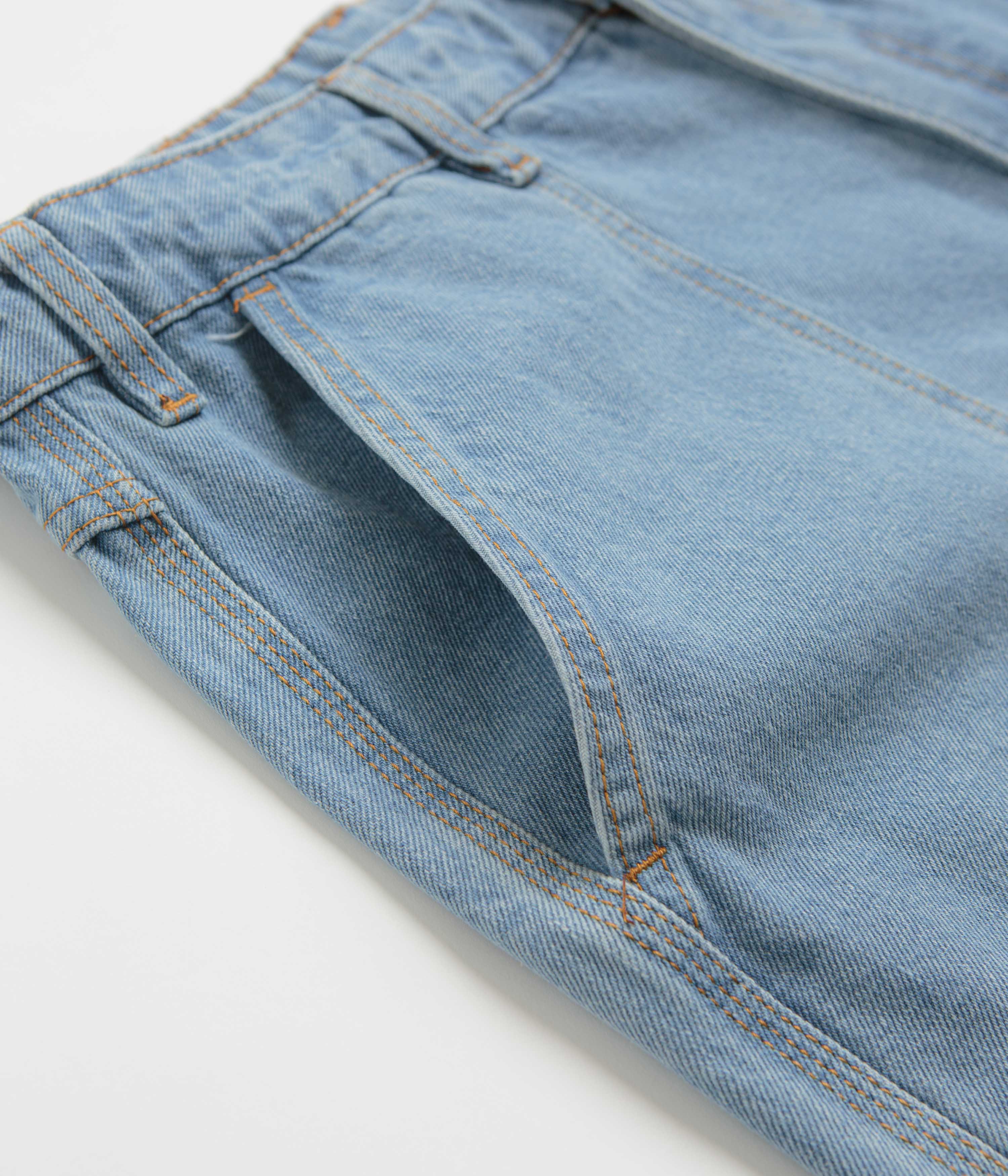 Butter Goods Patch Pocket Denim Shorts - Washed Indigo - Image 6