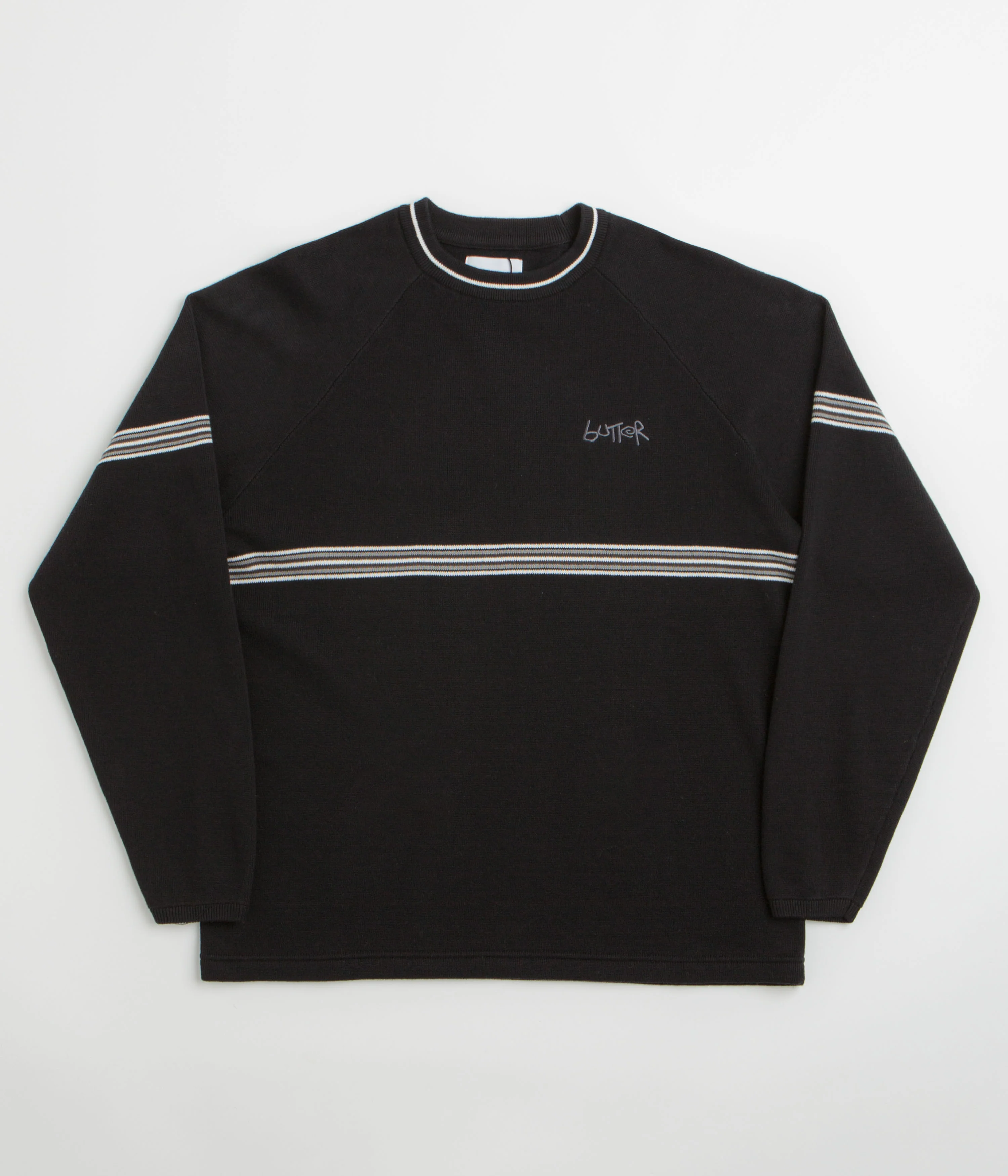 Butter Goods Pier Knit Crewneck Sweatshirt - Black