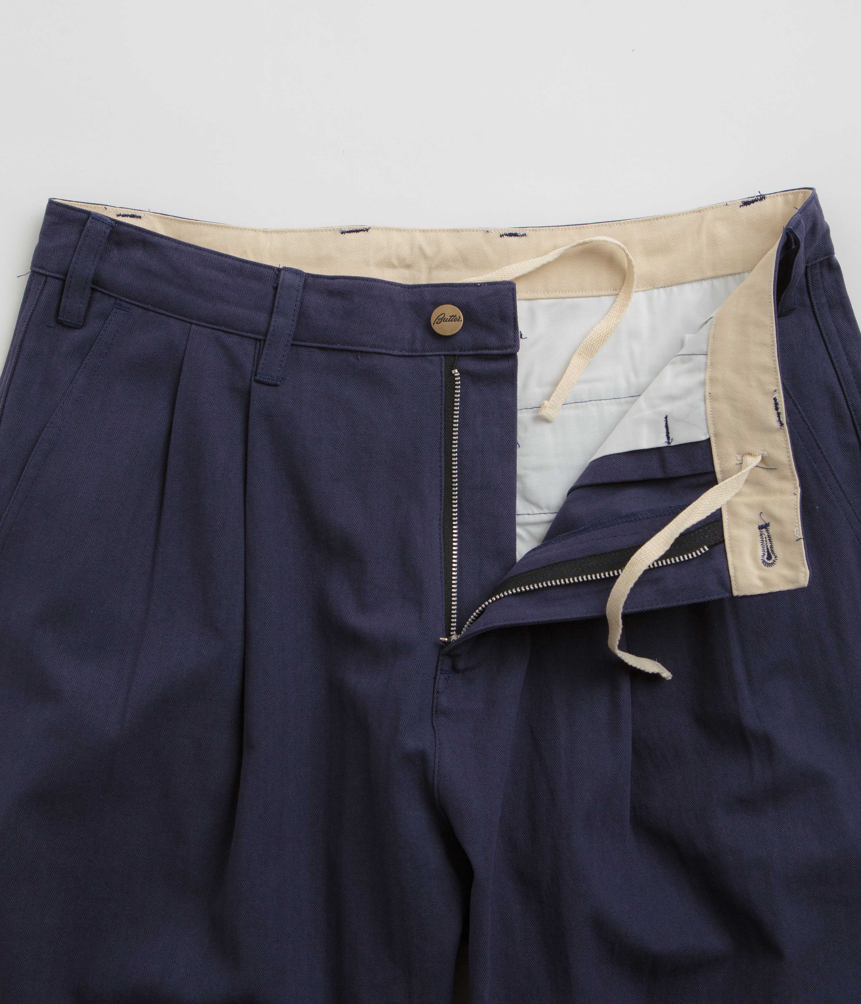 Butter Goods Pleated Trousers - Navy - Image 5