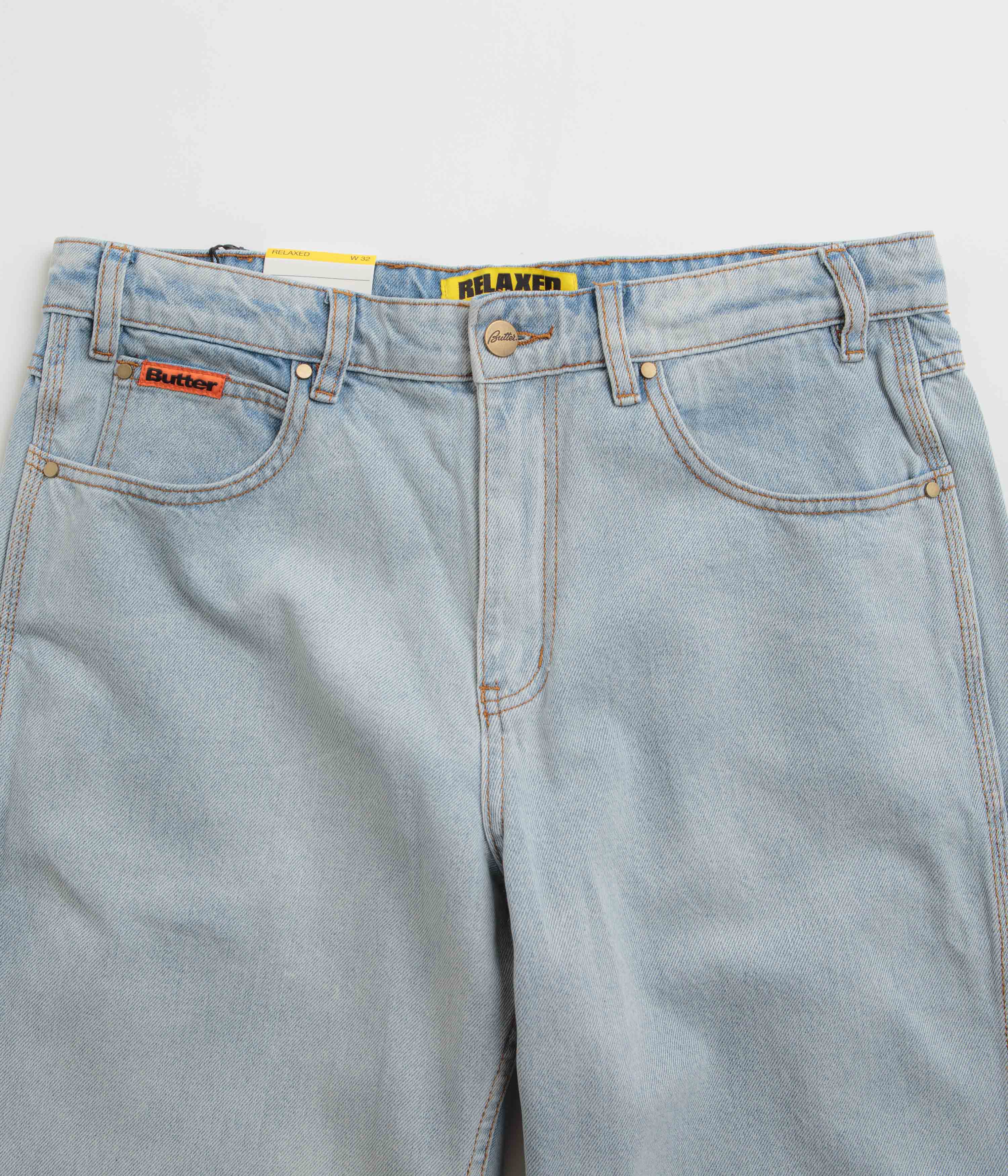 Butter Goods Relaxed Jeans - Light Blue / Orange - Image 4