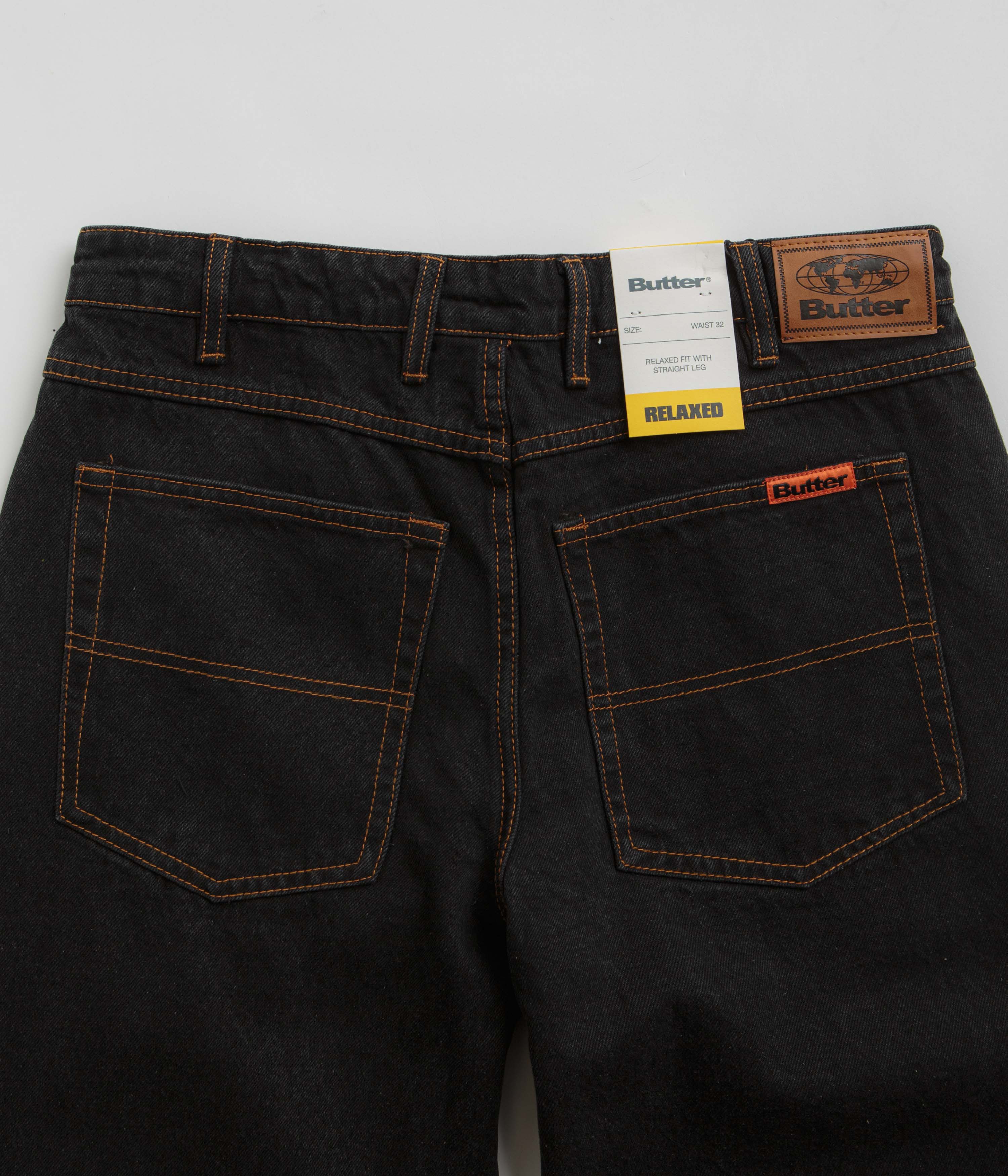 Butter Goods Relaxed Jeans - Washed Black / Black - Image 6
