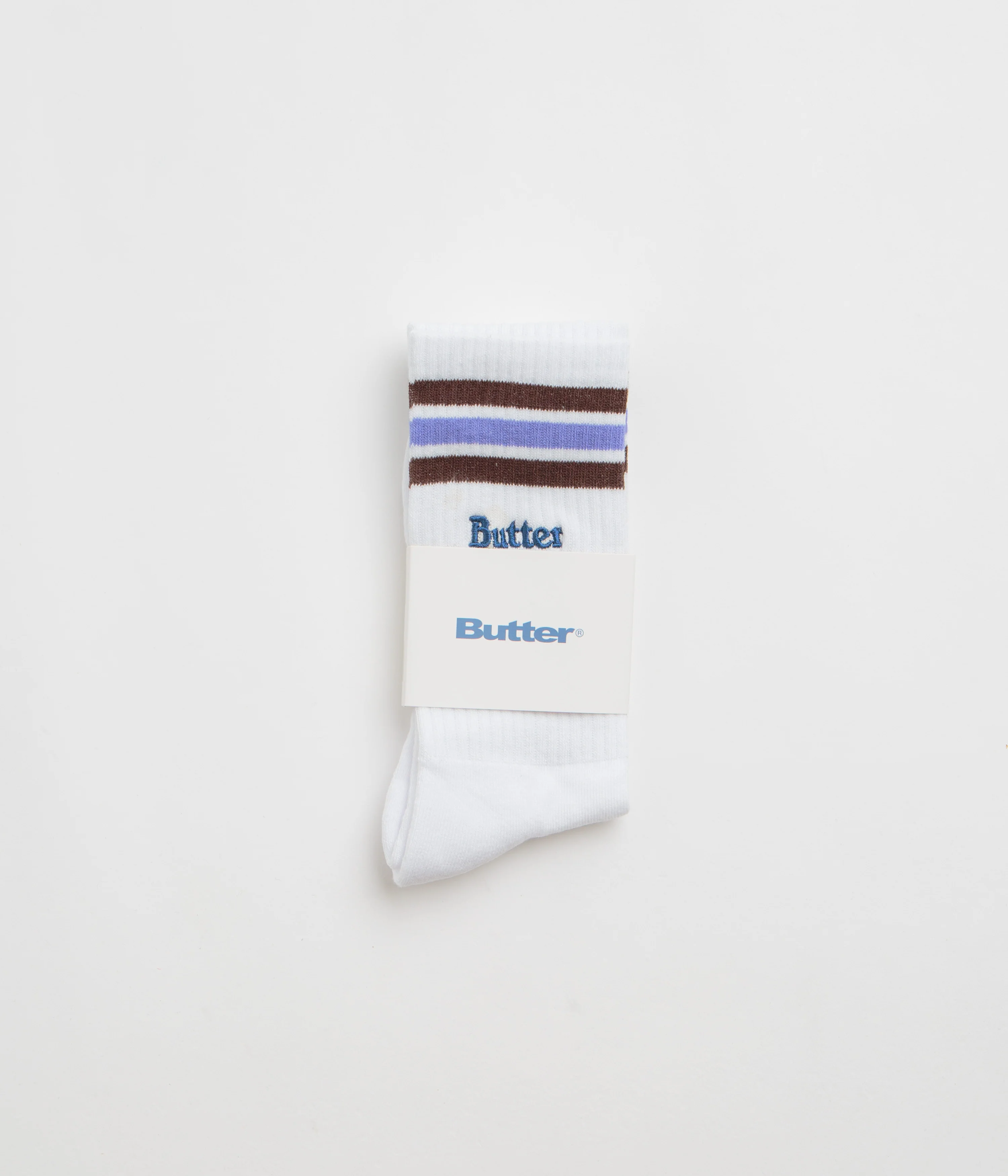Butter Goods Stripe Socks - White / Purple - Image 2