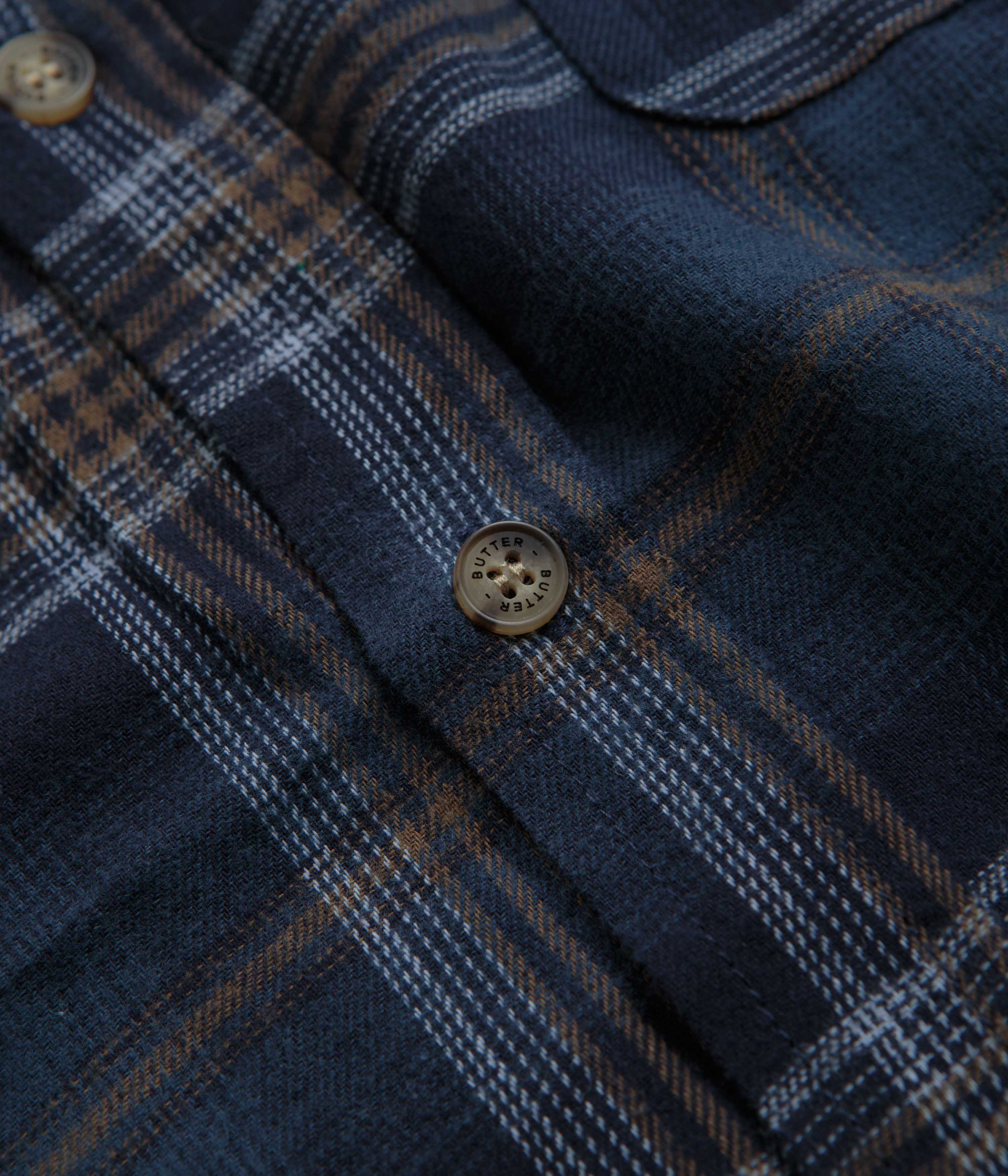 Butter Goods Swirl Plaid Shirt - Navy / White - Image 5