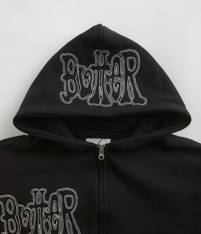 Butter Goods Tour Zip-Thru Hoodie - Black - Image 4