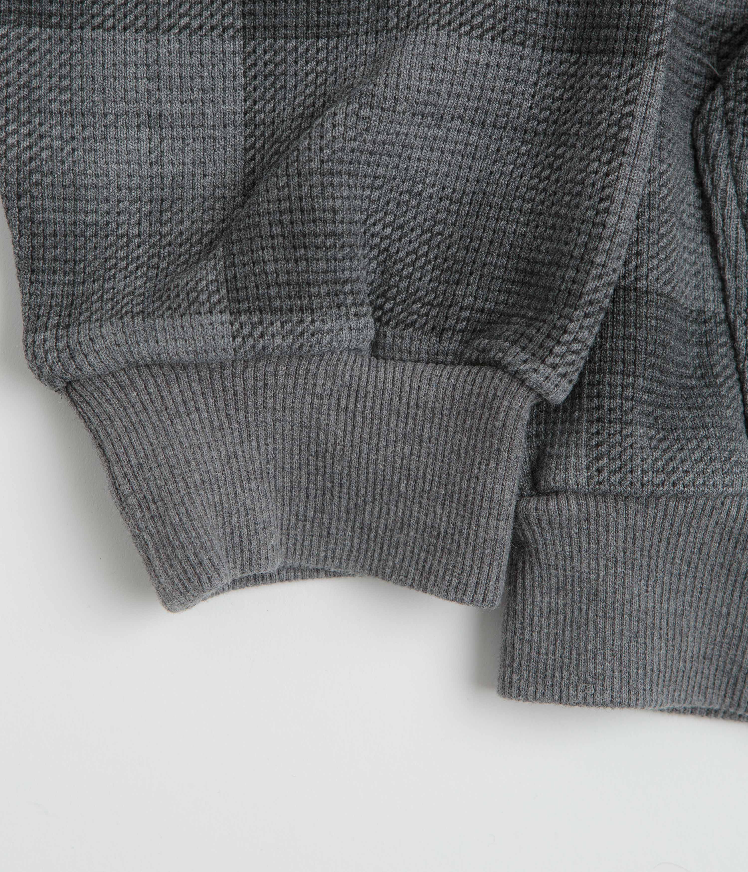 Butter Goods Waffle Zip-Thru Hoodie - Grey Plaid - Image 6