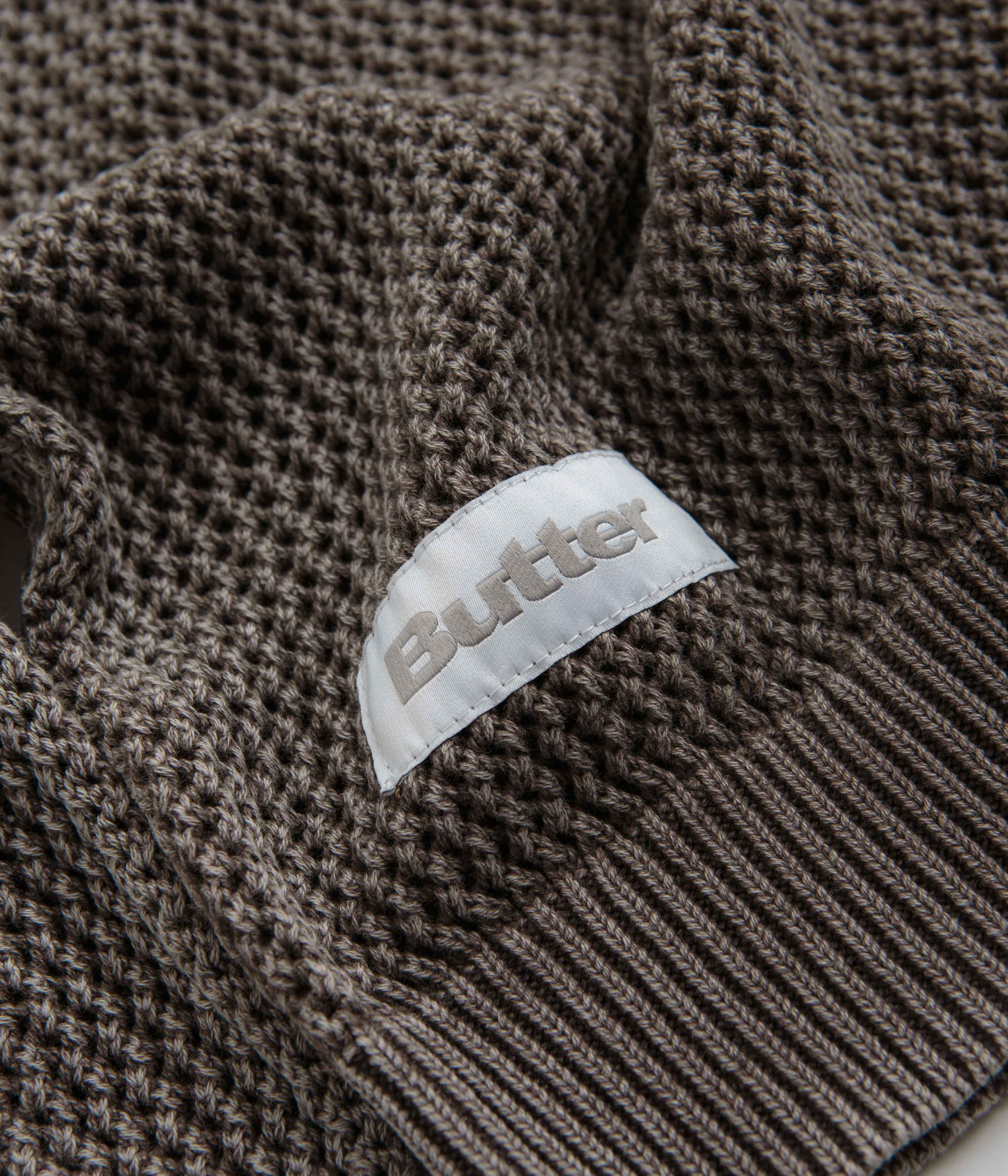 Butter Goods Washed Knitted Sweatshirt - Washed Brown - Image 3