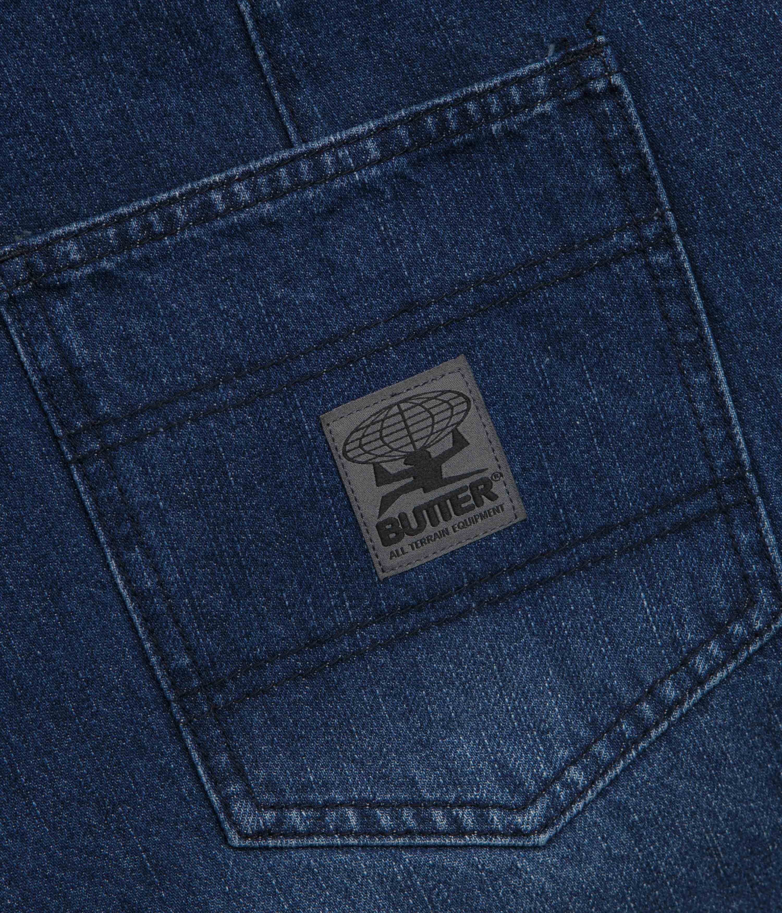 Butter Goods Wide Cut Jeans - Washed Slub Blue - Image 8