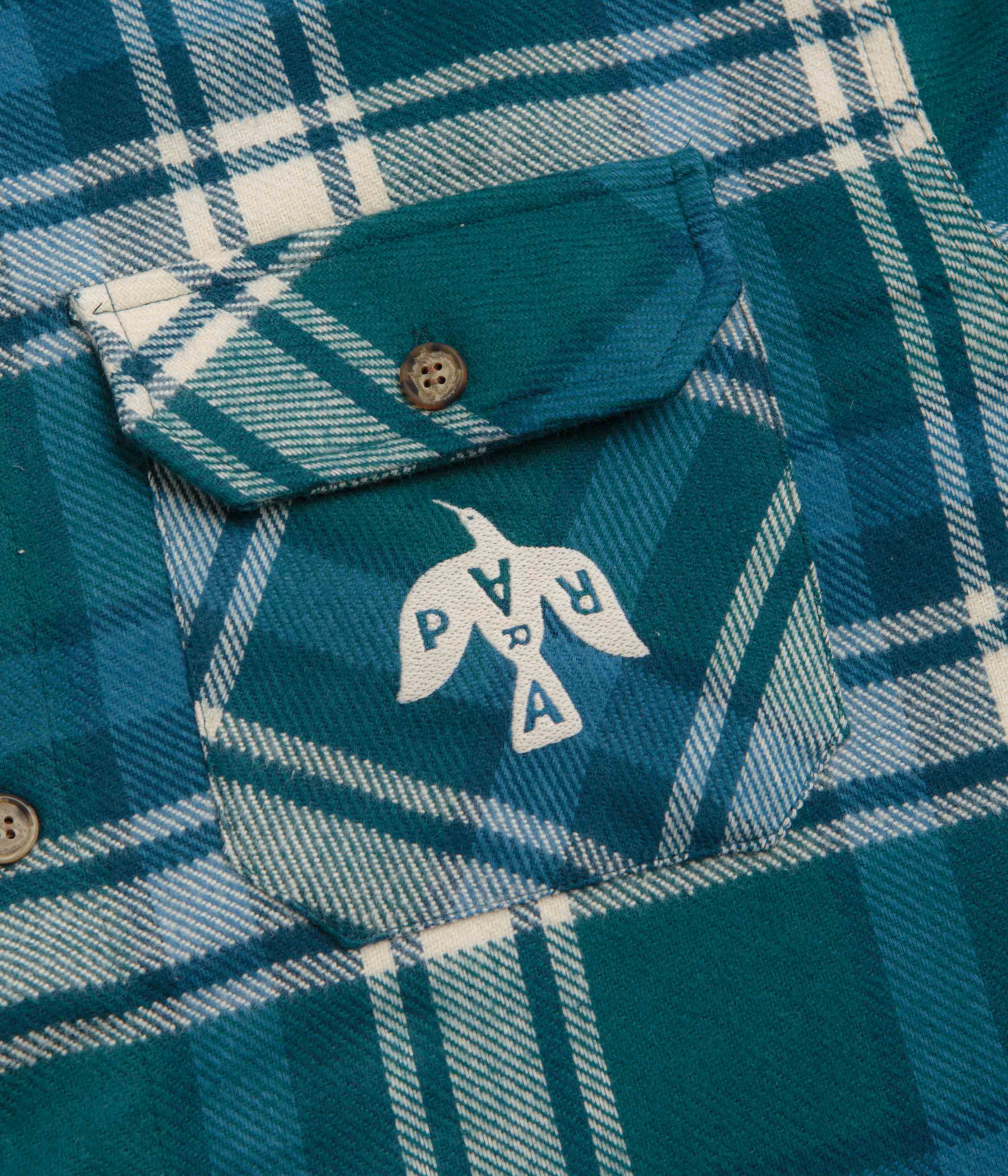 by Parra Crow Flannel Shirt - Pine Green - Image 3