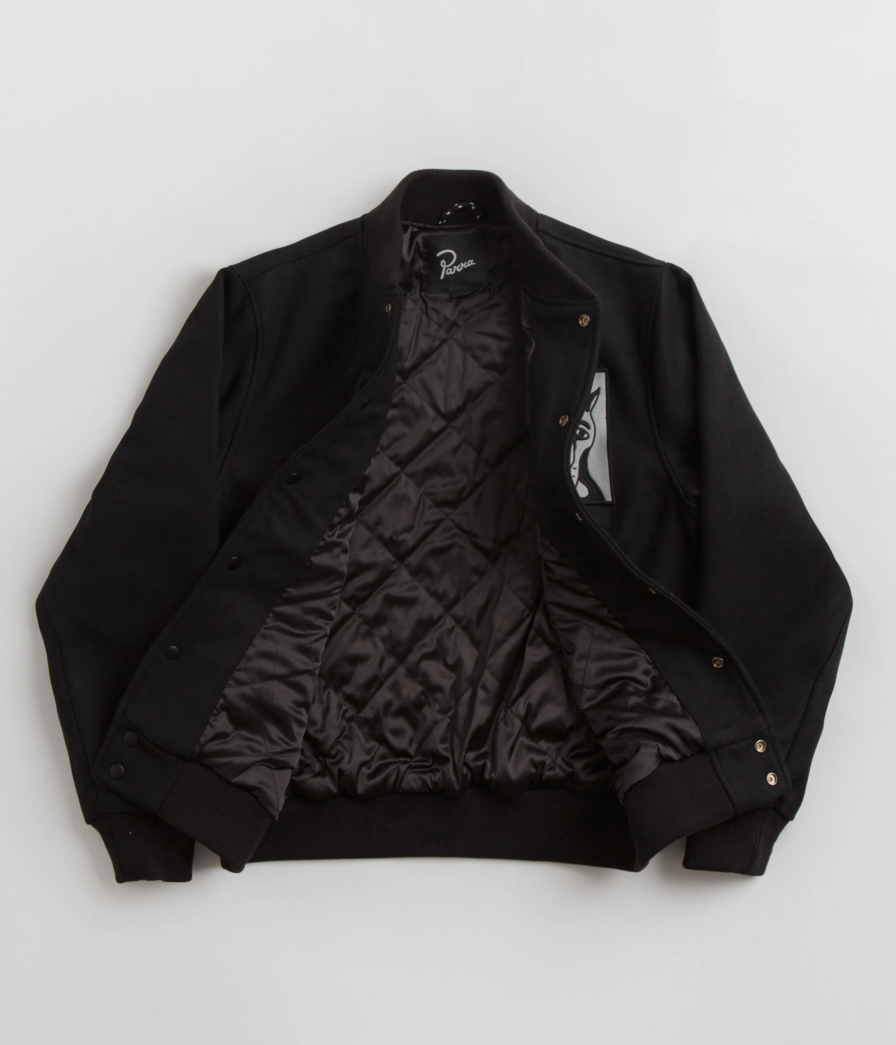 by Parra Dog Faced Varsity Jacket - Black - Image 3