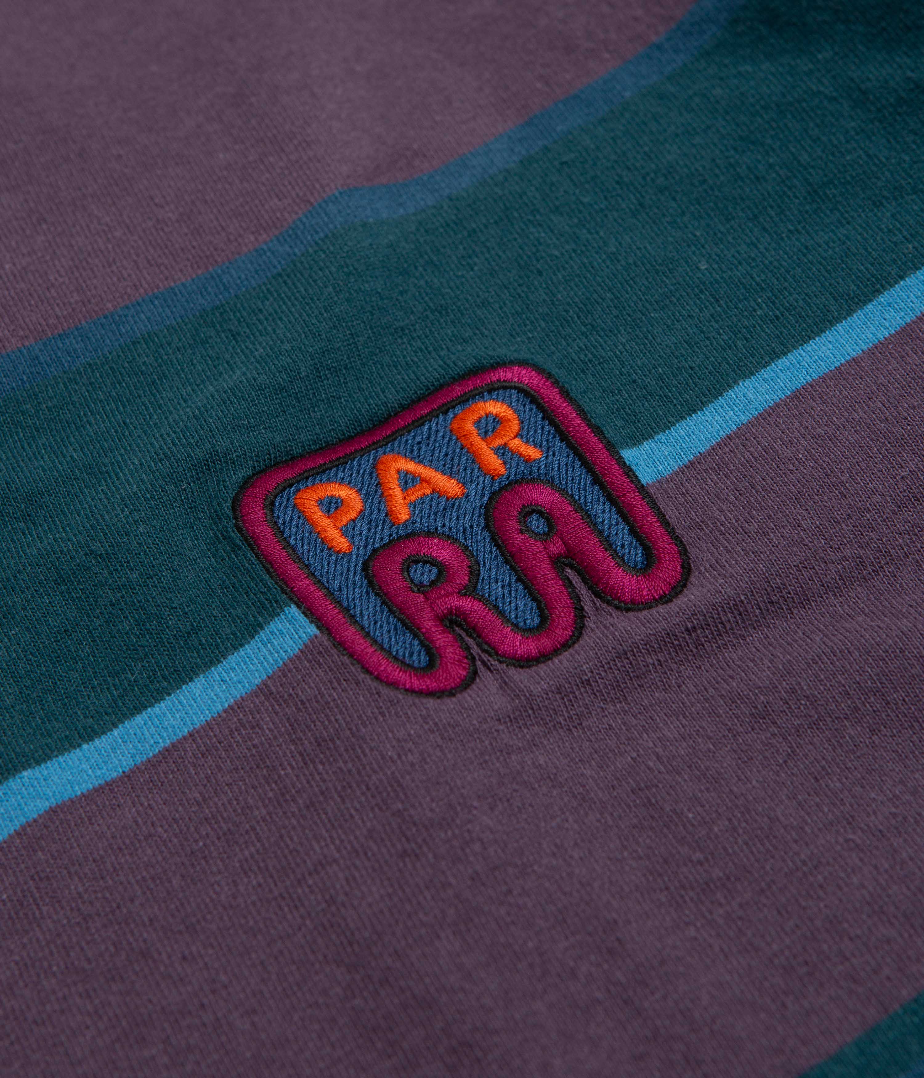 by Parra Fast Food Logo Striped T-Shirt - Aubergine - Image 3