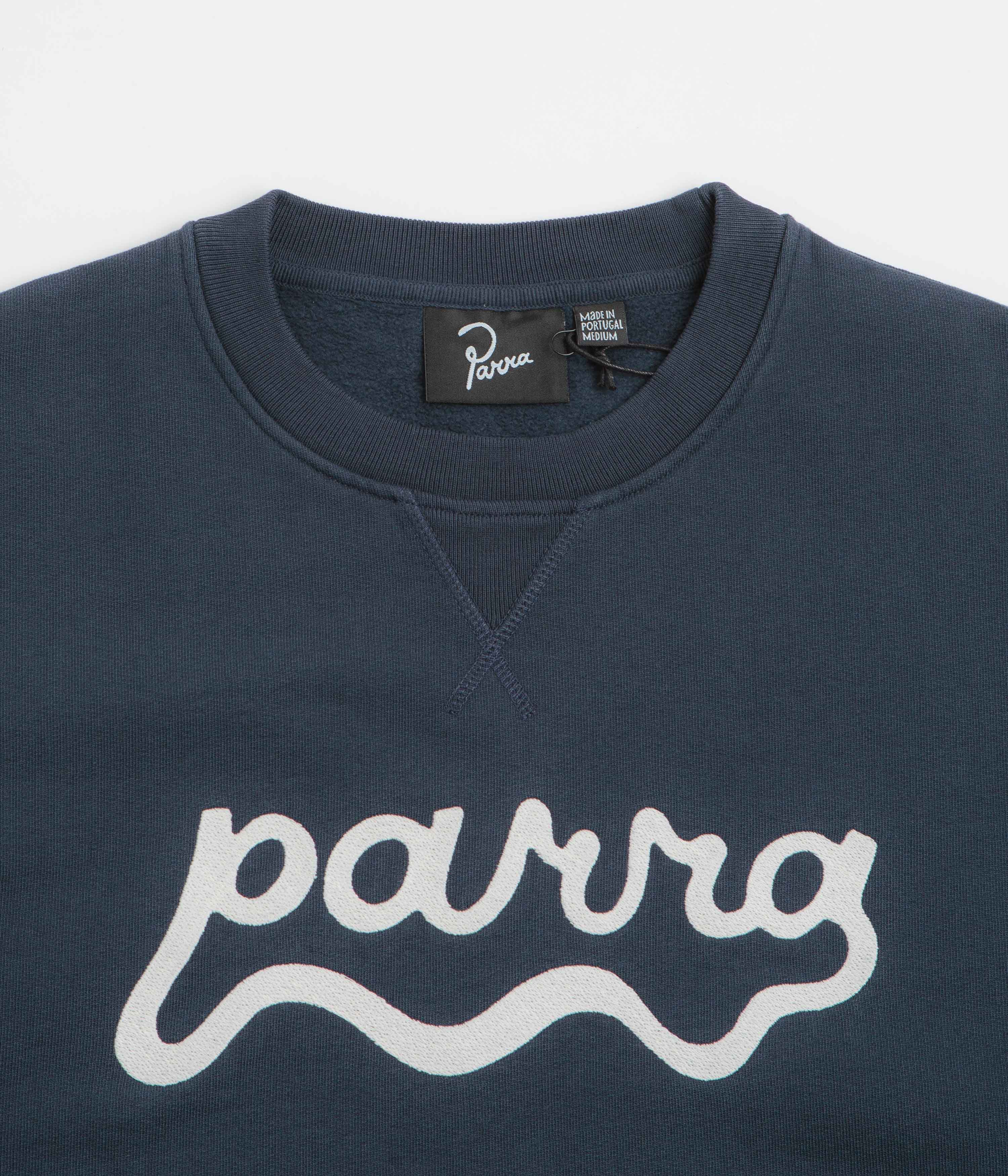 by Parra Water Wave Logo Crewneck Sweatshirt - Navy Blue - Image 2