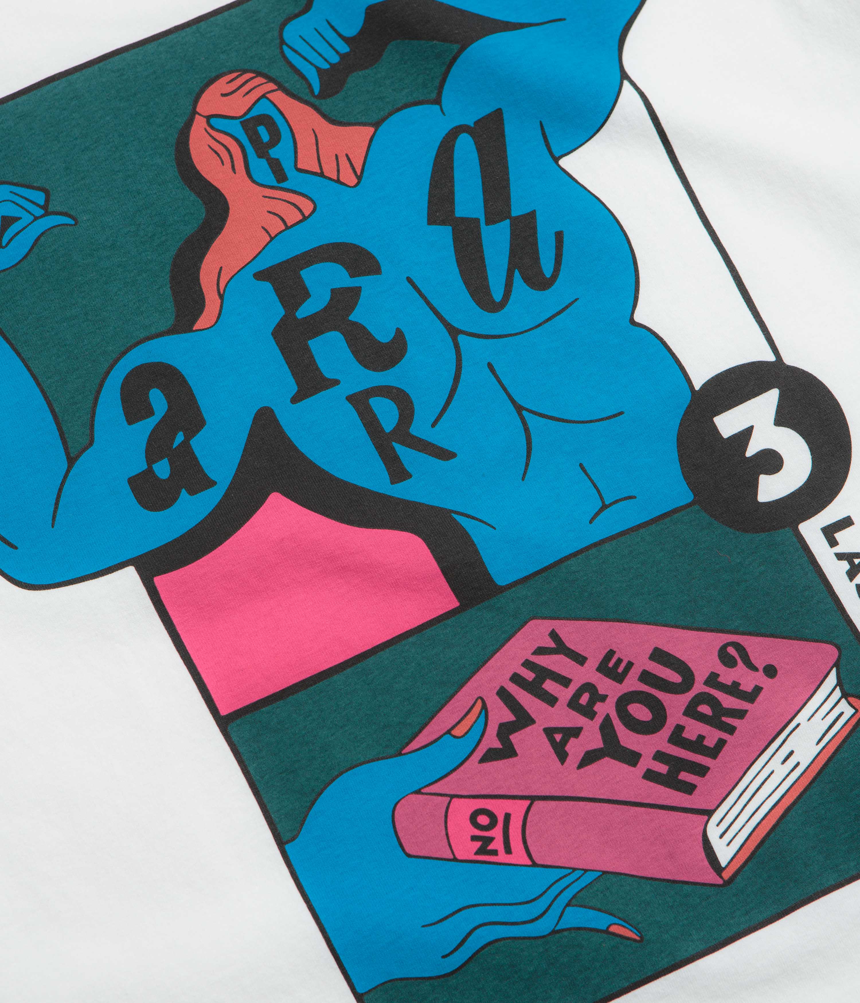 by Parra Why Are You Here T-Shirt - White - Image 4