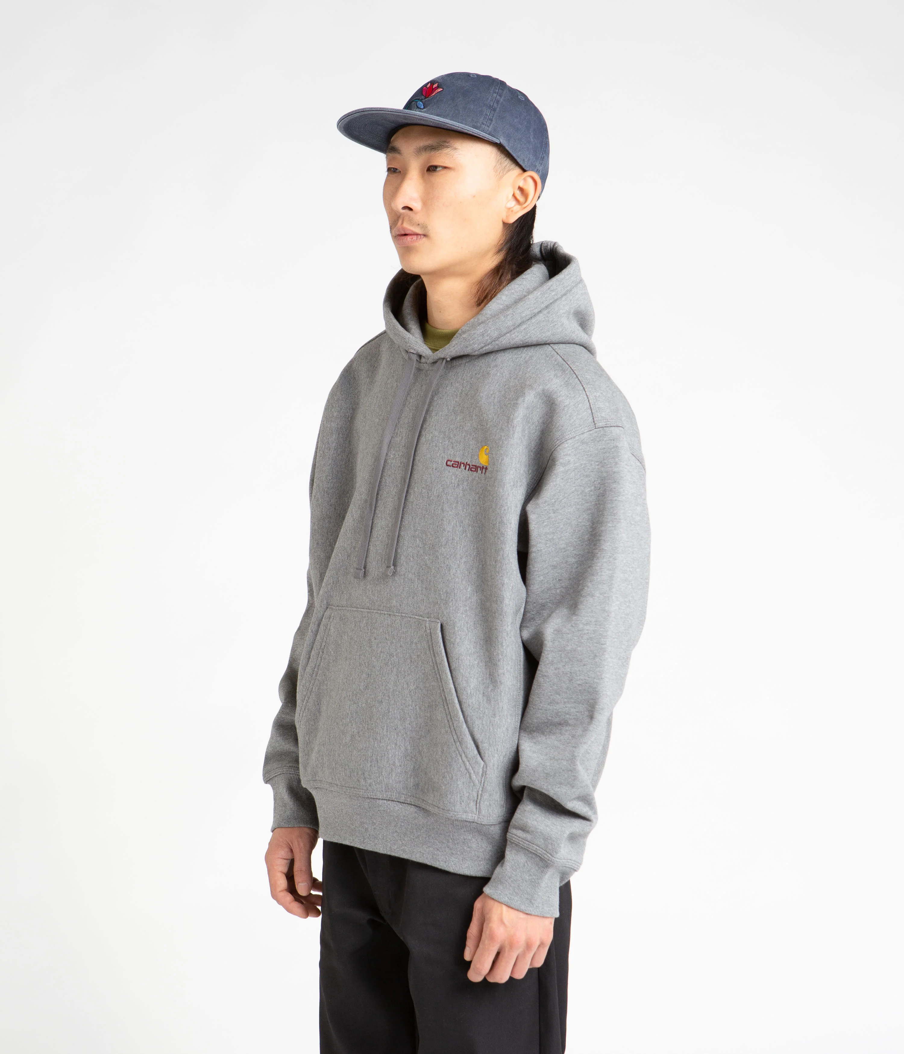 Carhartt American Script Hoodie - Dark Grey Heather - Image 2