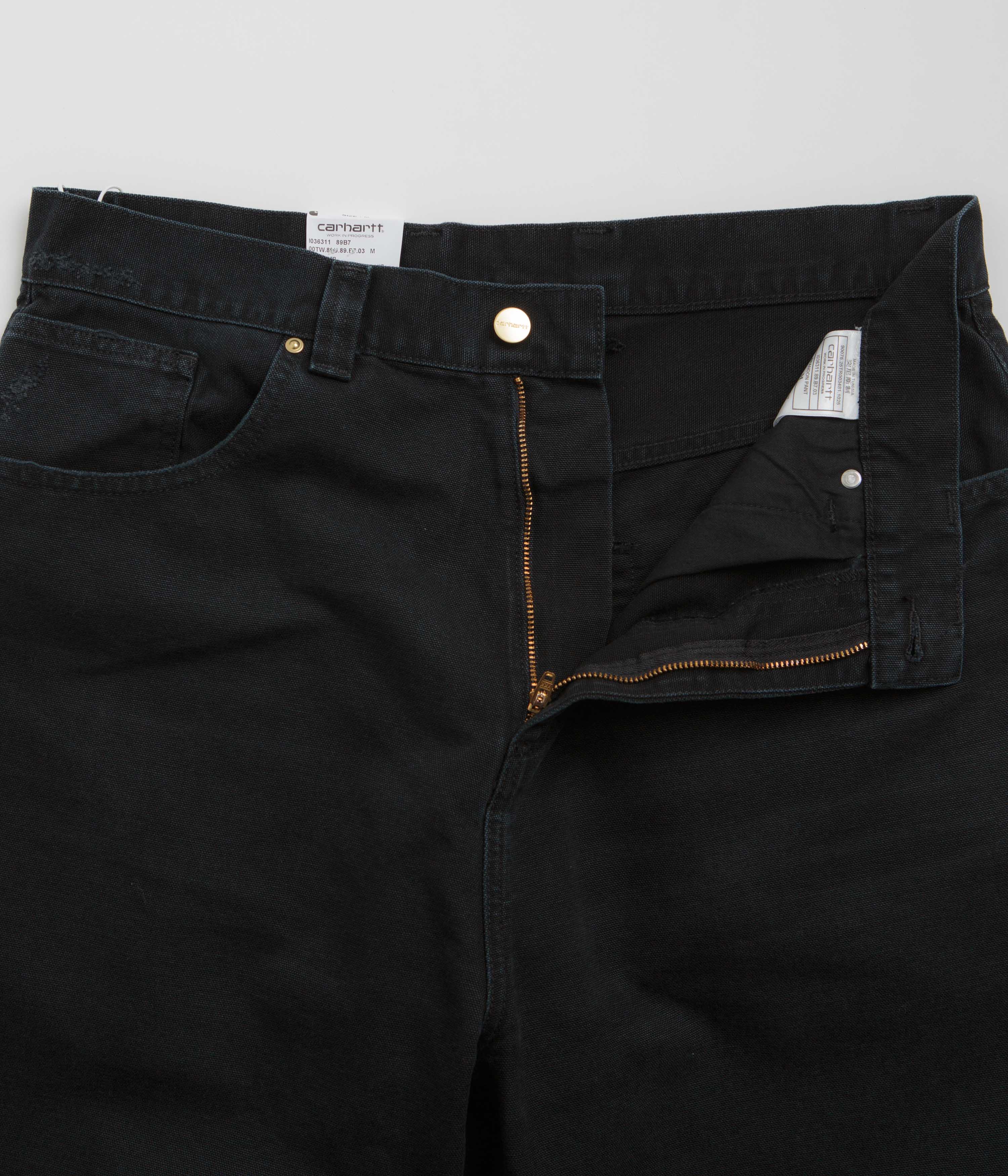 Carhartt Brandon Canvas Pants - Black Grind Wash - Image 6