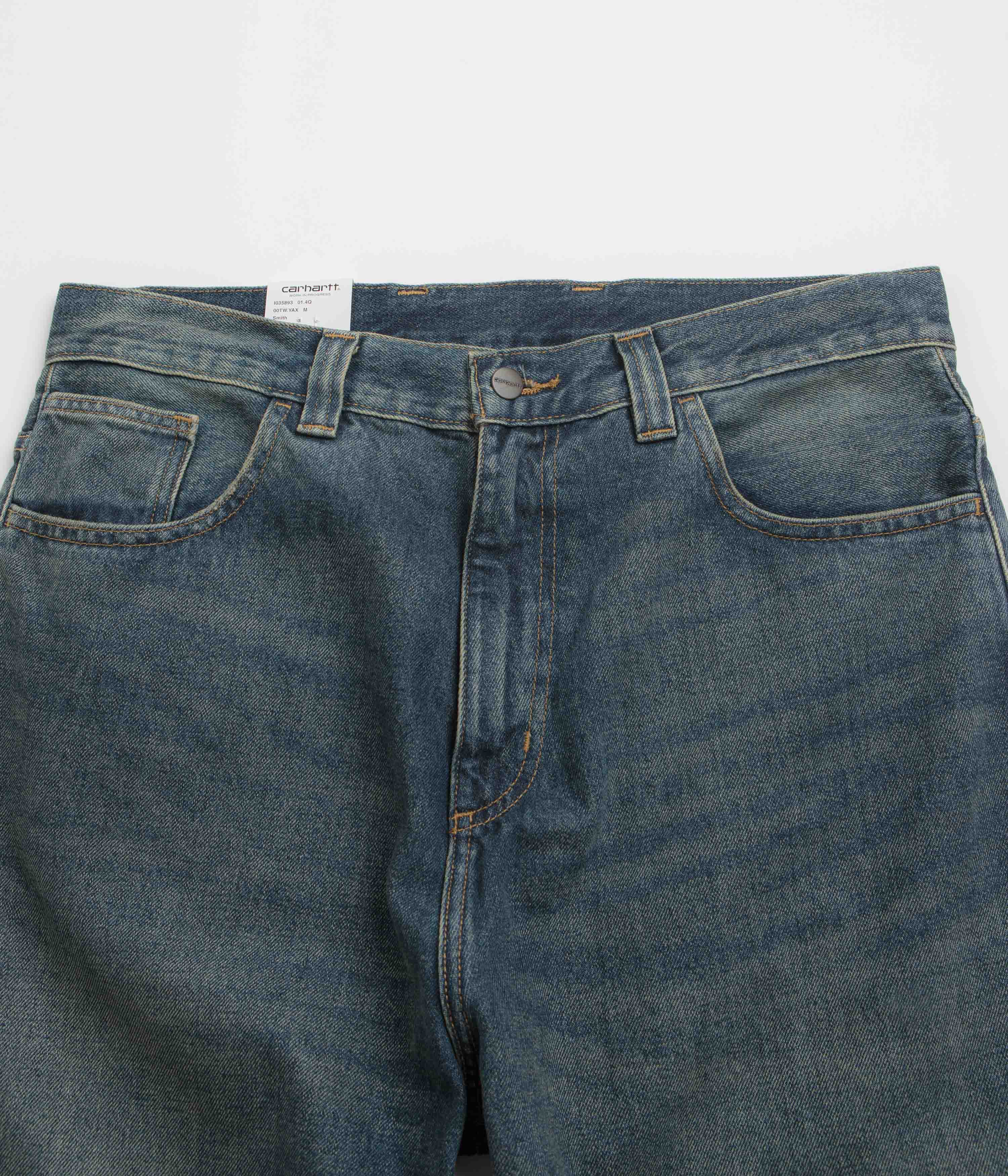 Carhartt Brandon Pants - Blue Worn Used Wash - Image 4