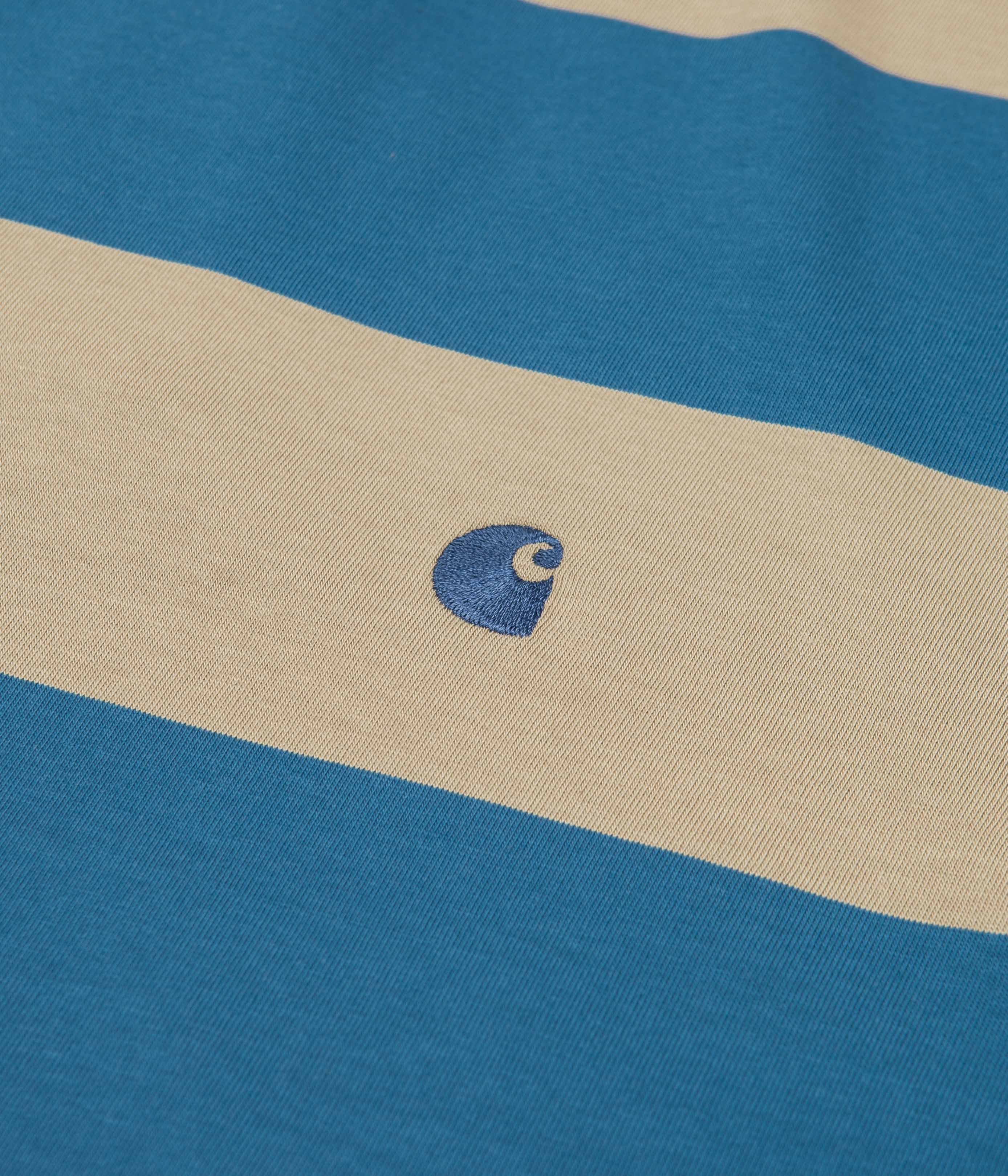 Carhartt Dampier T-Shirt - Dampier Stripe / Amalfi / Ammonite - Image 2