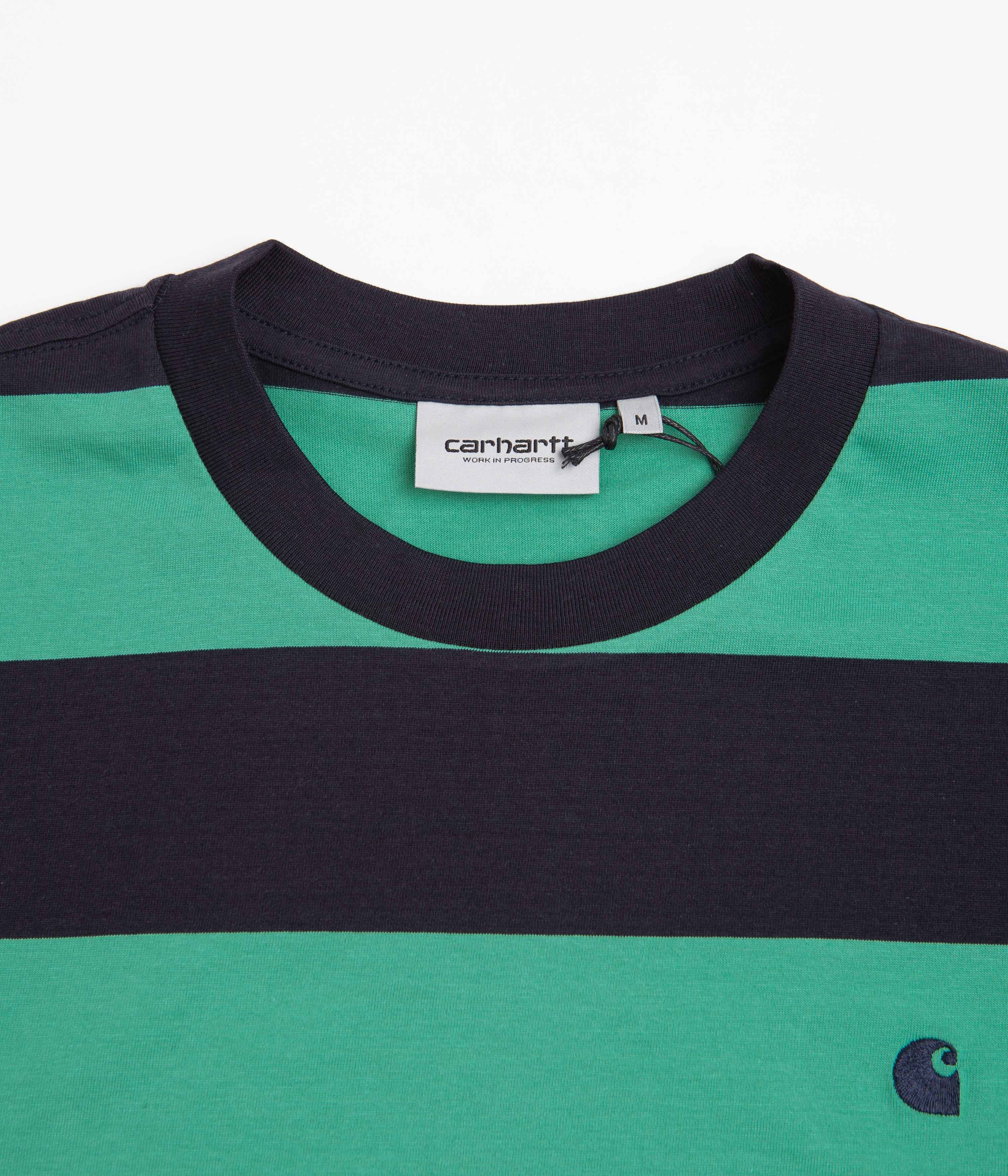 Carhartt Dampier T-Shirt - Dark Navy / Aqua Green - Image 3